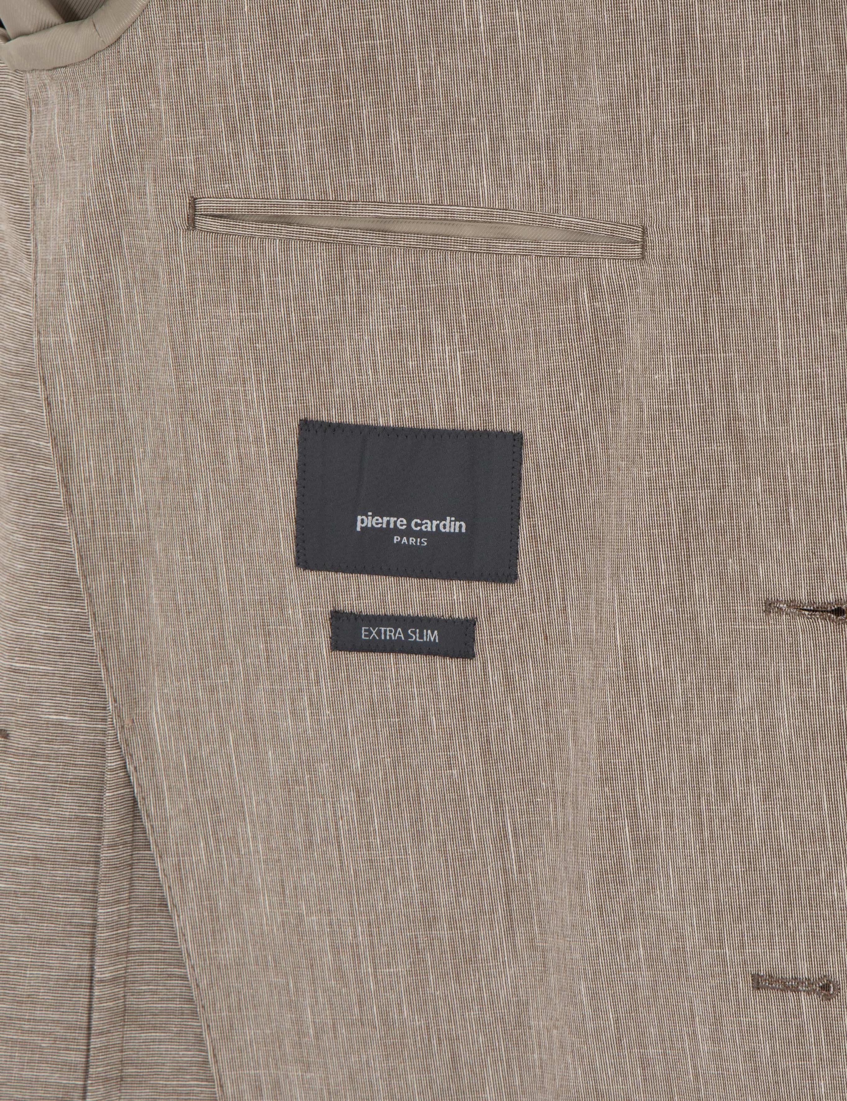 Açık Kahverengi Ex. Slim Fit Keten Karışımlı Ceket