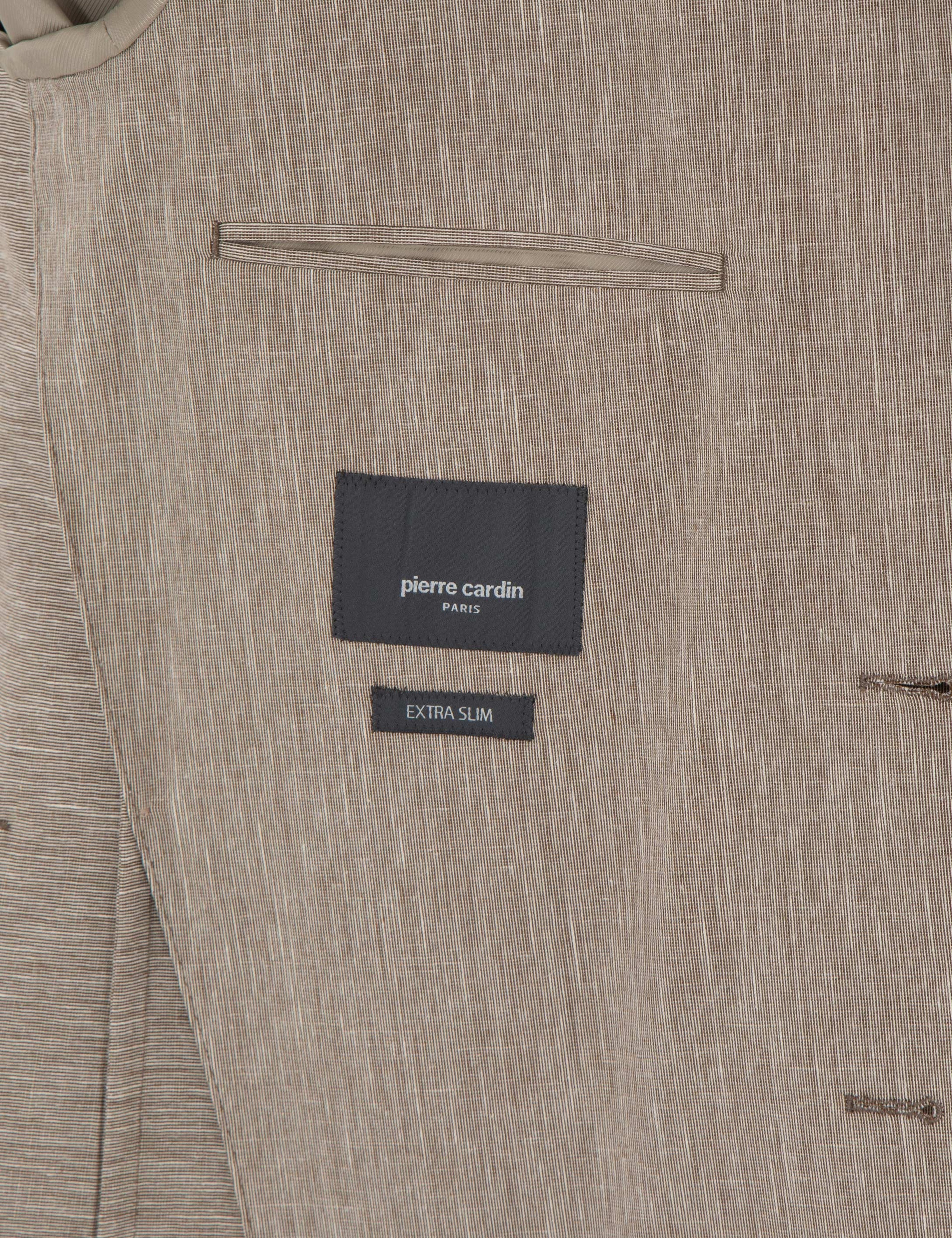 Açık Kahverengi Ex. Slim Fit Keten Karışımlı Ceket - Image 6