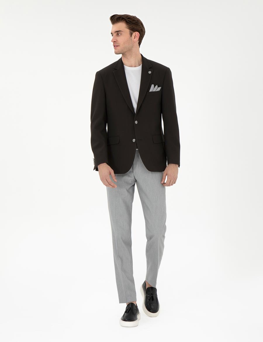 Gri Slim Fit Kumaş Pantolon