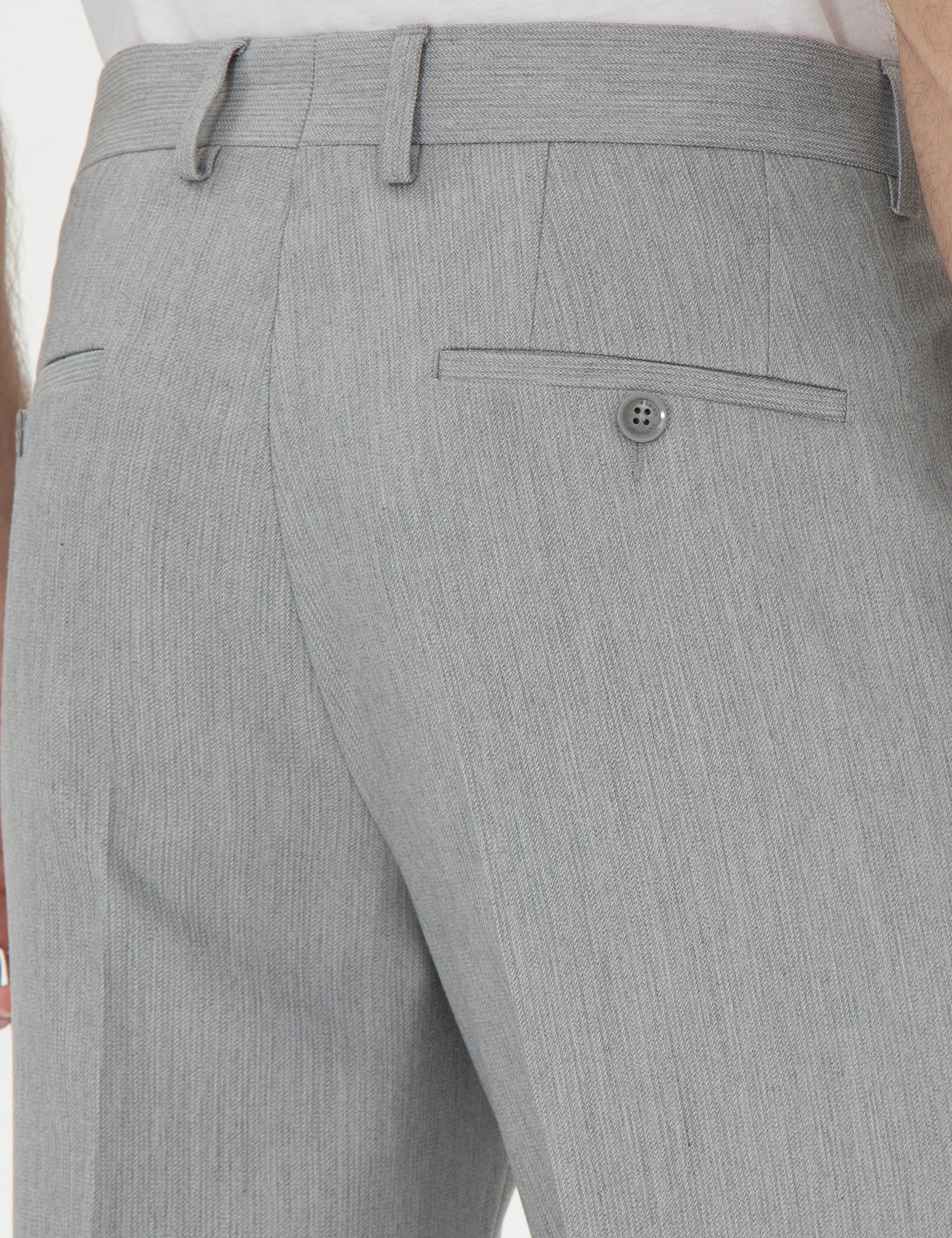 Gri Slim Fit Kumaş Pantolon - Image 6