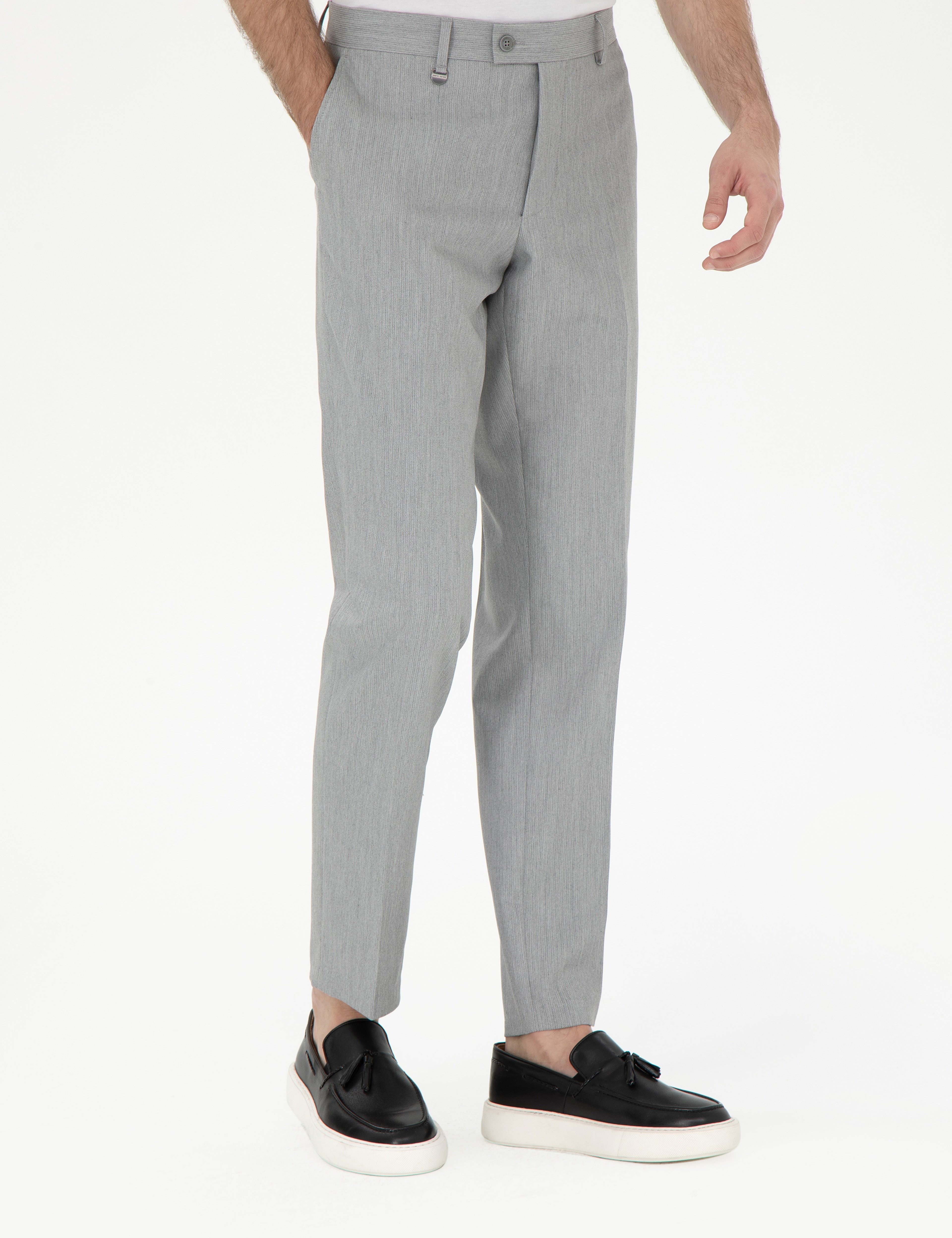 Gri Slim Fit Kumaş Pantolon