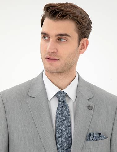 Gri Slim Fit Takım Elbise