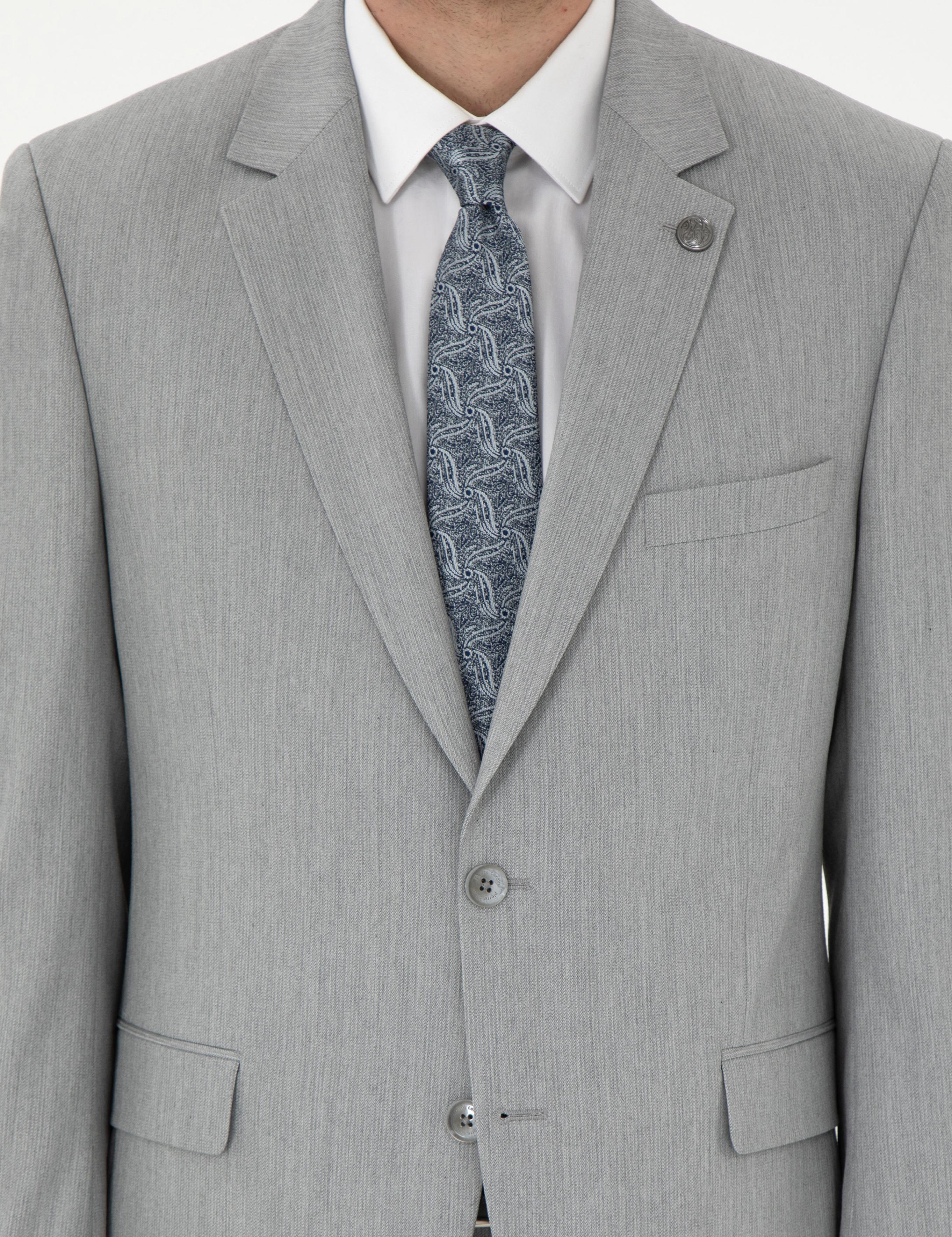 Gri Slim Fit Takım Elbise