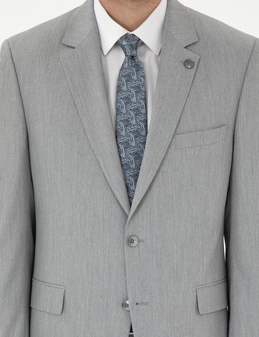 Gri Slim Fit Takım Elbise