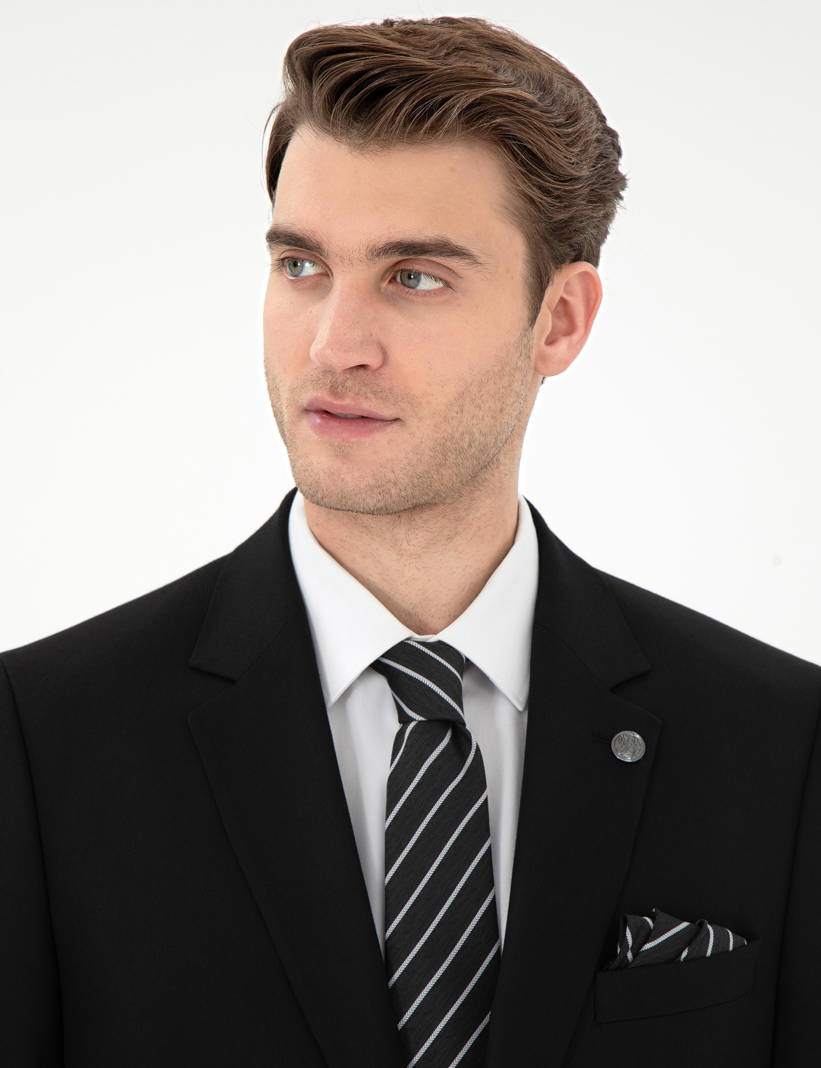 Siyah Slim Fit Takım Elbise