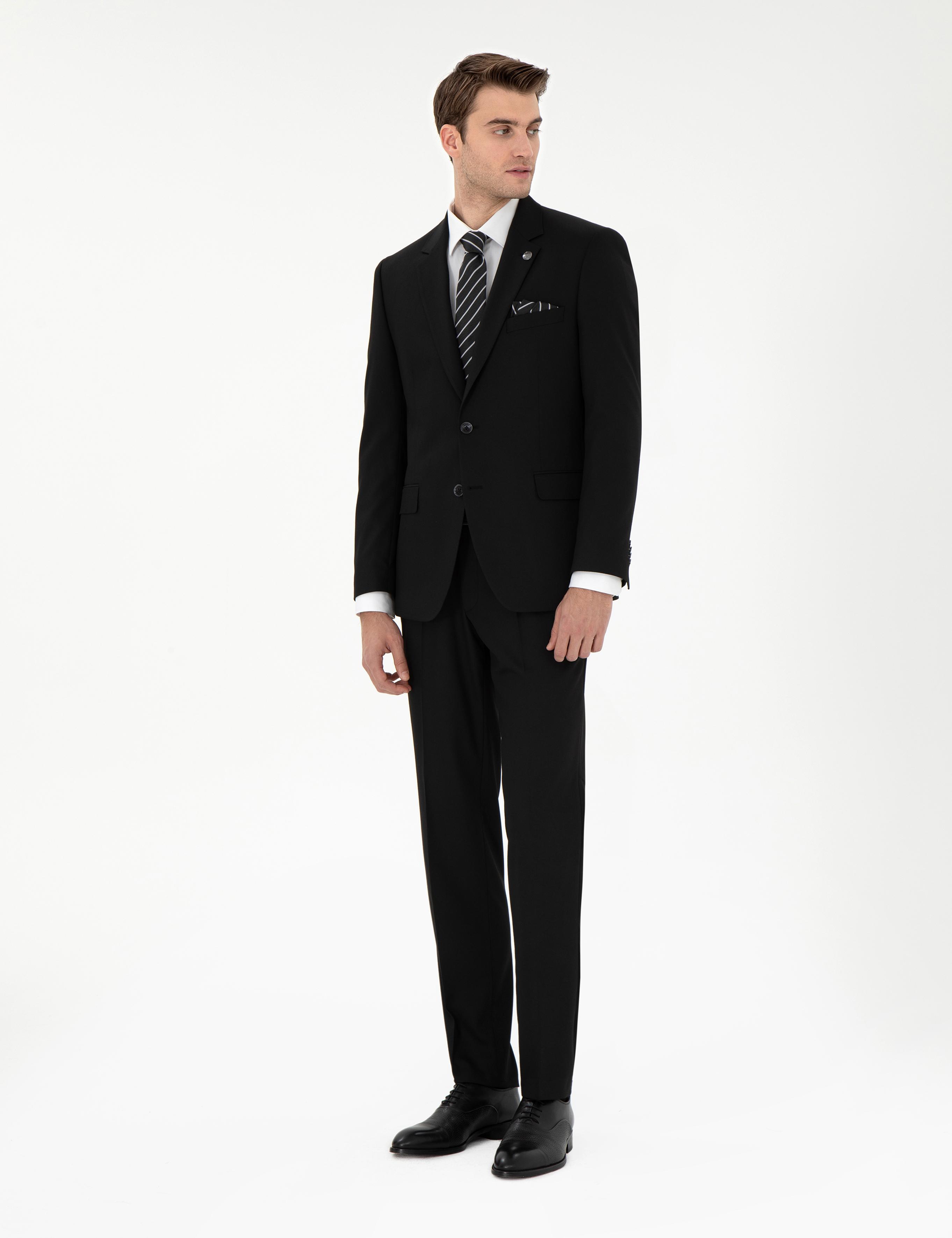 Siyah Slim Fit Takım Elbise