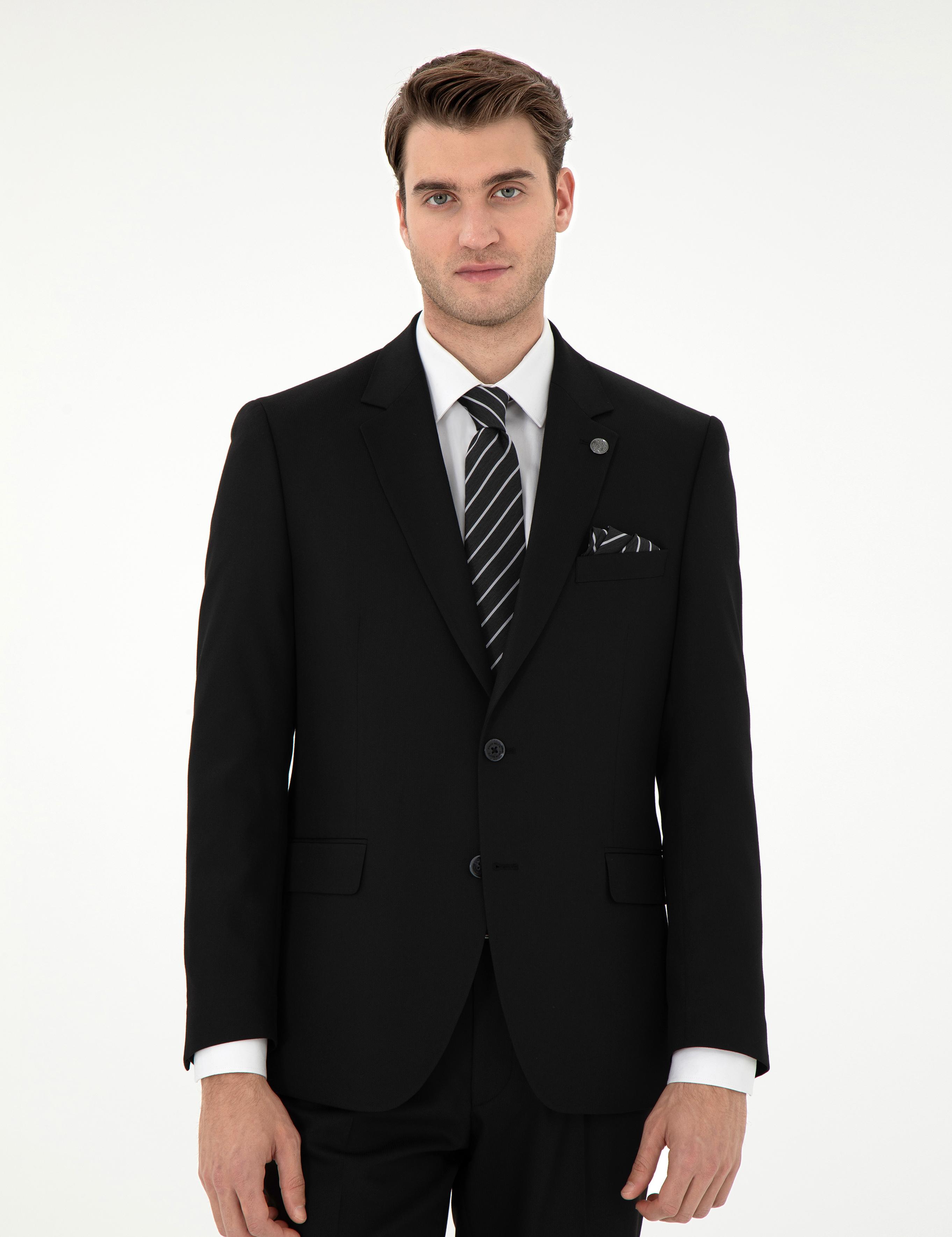 Siyah Slim Fit Takım Elbise