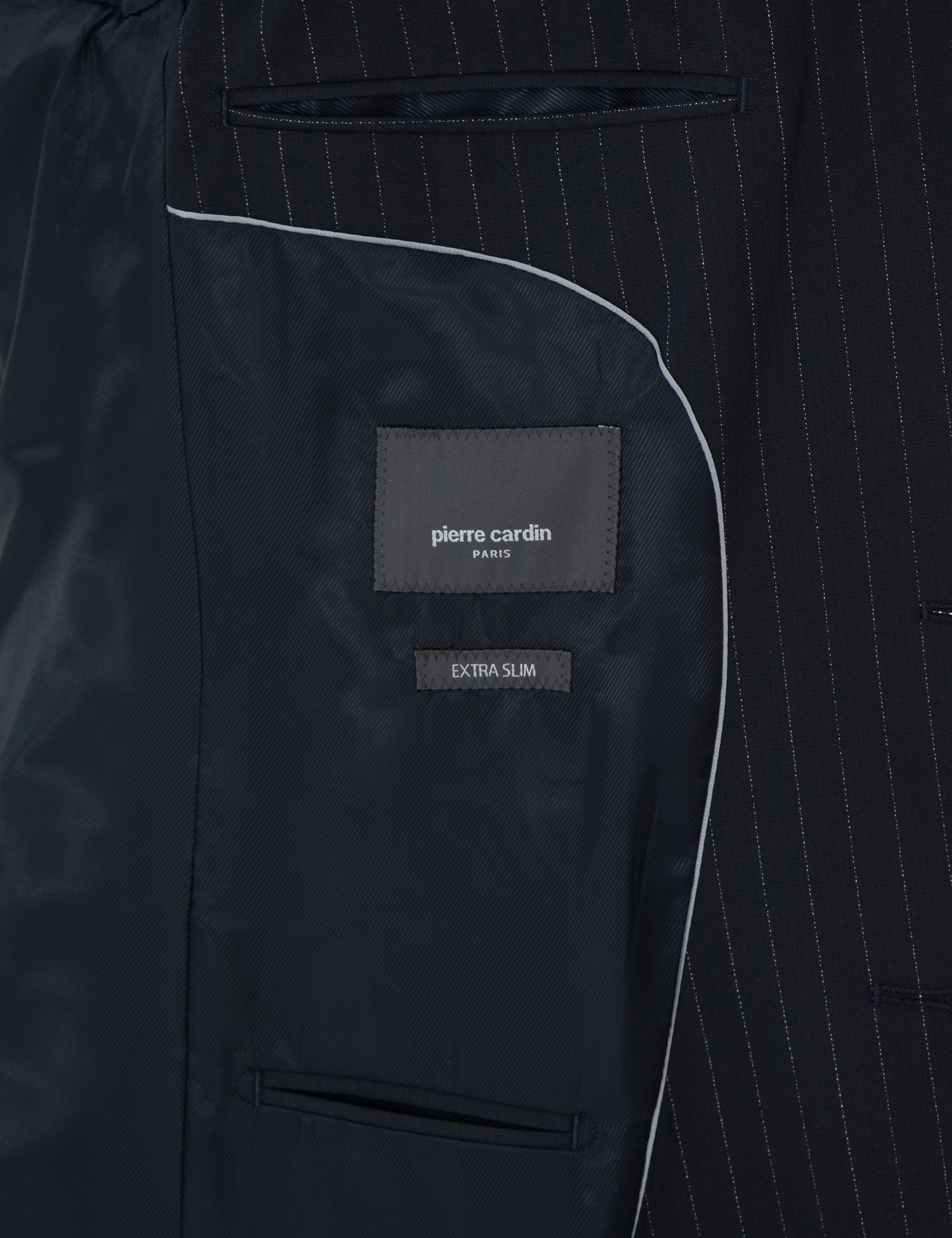 Lacivert Extra Slim Fit Çizgili Takım Elbise
