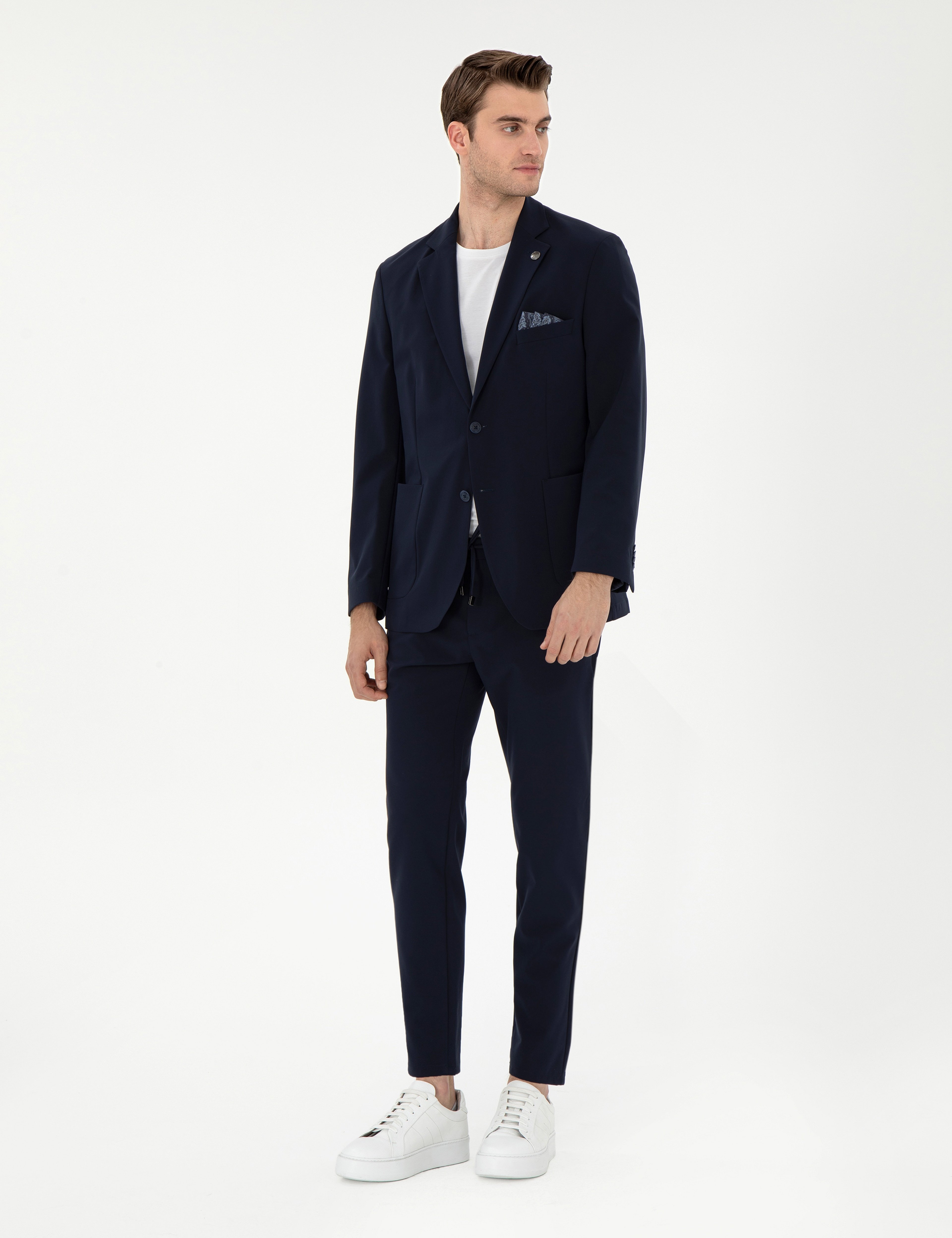 Lacivert Klasik Jogger Pantolon