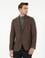 Kahverengi Yün Karışımlı Slim Fit Ceket
