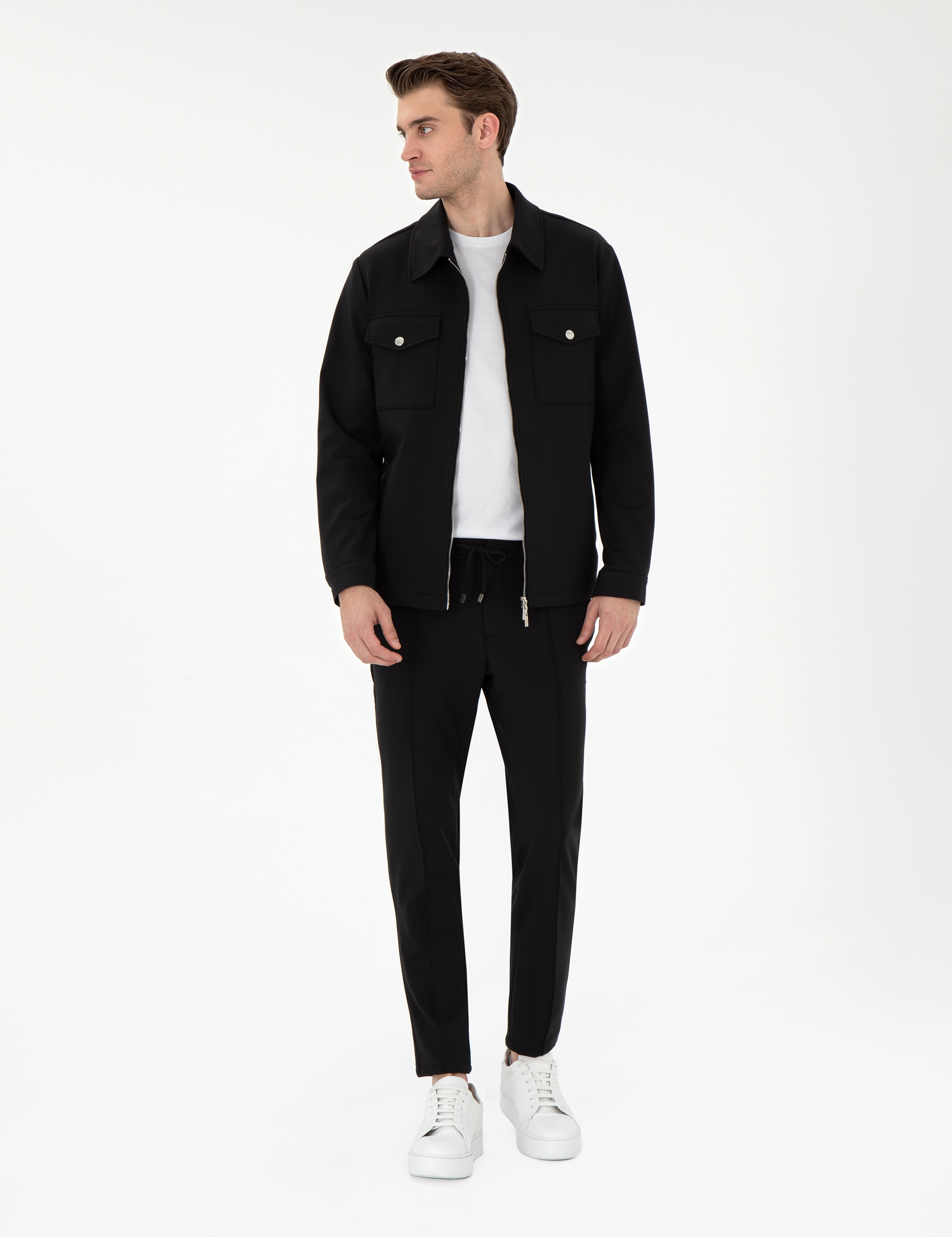 Siyah Regular Fit Ceket - Image 4