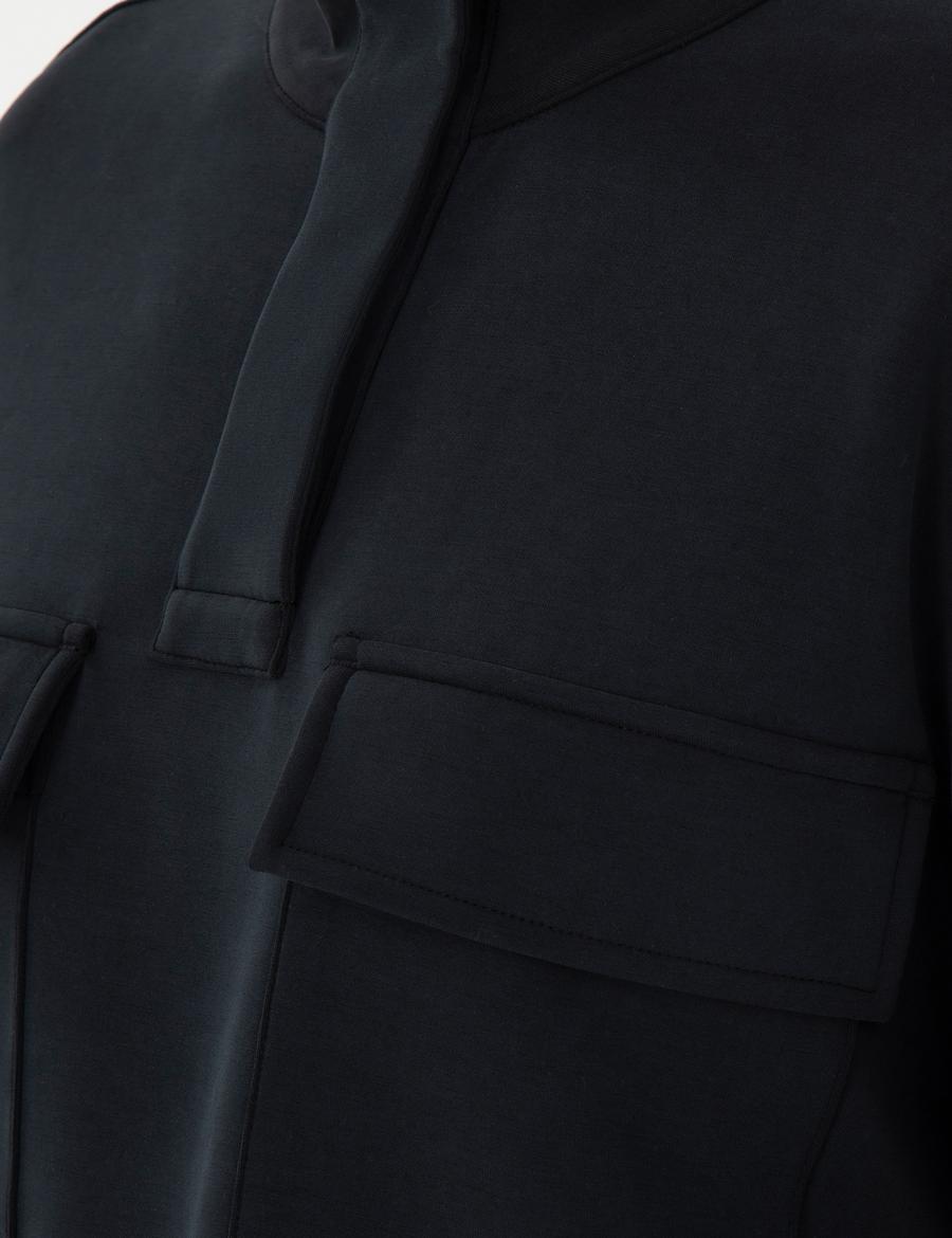 Siyah Comfort Fit Sweatshirt