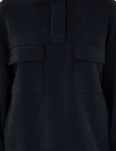 Siyah Comfort Fit Sweatshirt