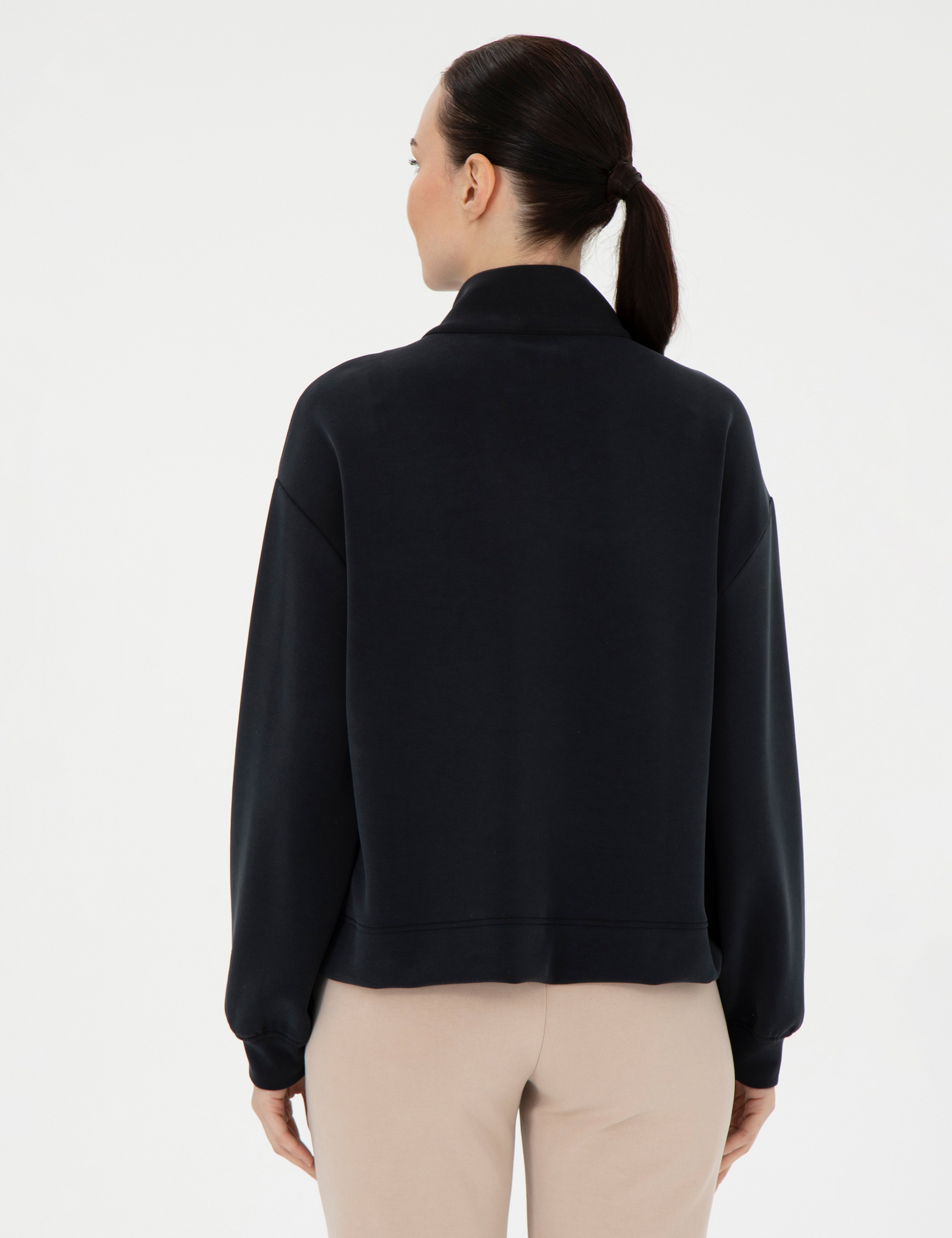 Siyah Comfort Fit Sweatshirt - Image 5