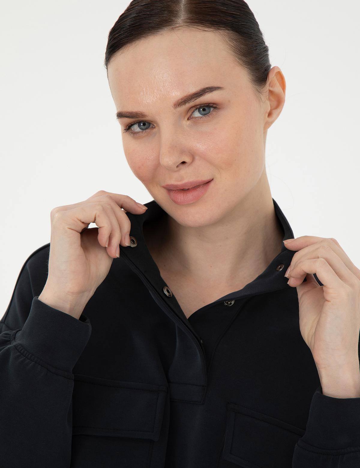 Siyah Comfort Fit Sweatshirt - 50290939003