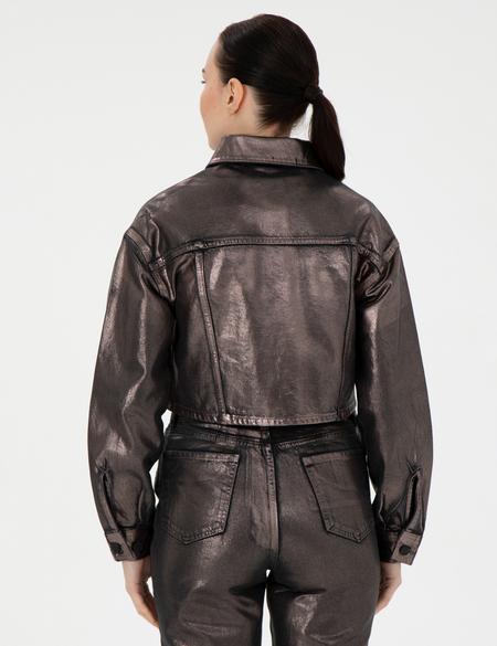 Antrasit Crop Top Jean Ceket - 50291403014