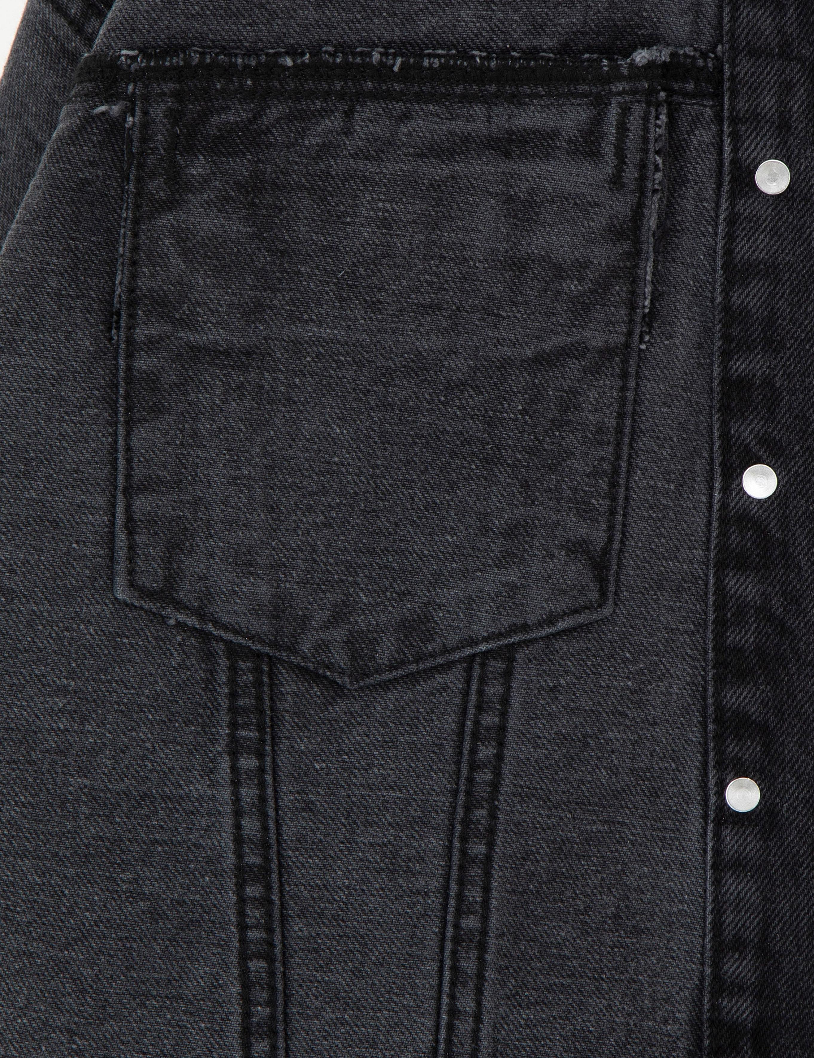 Antrasit Crop Top Jean Ceket