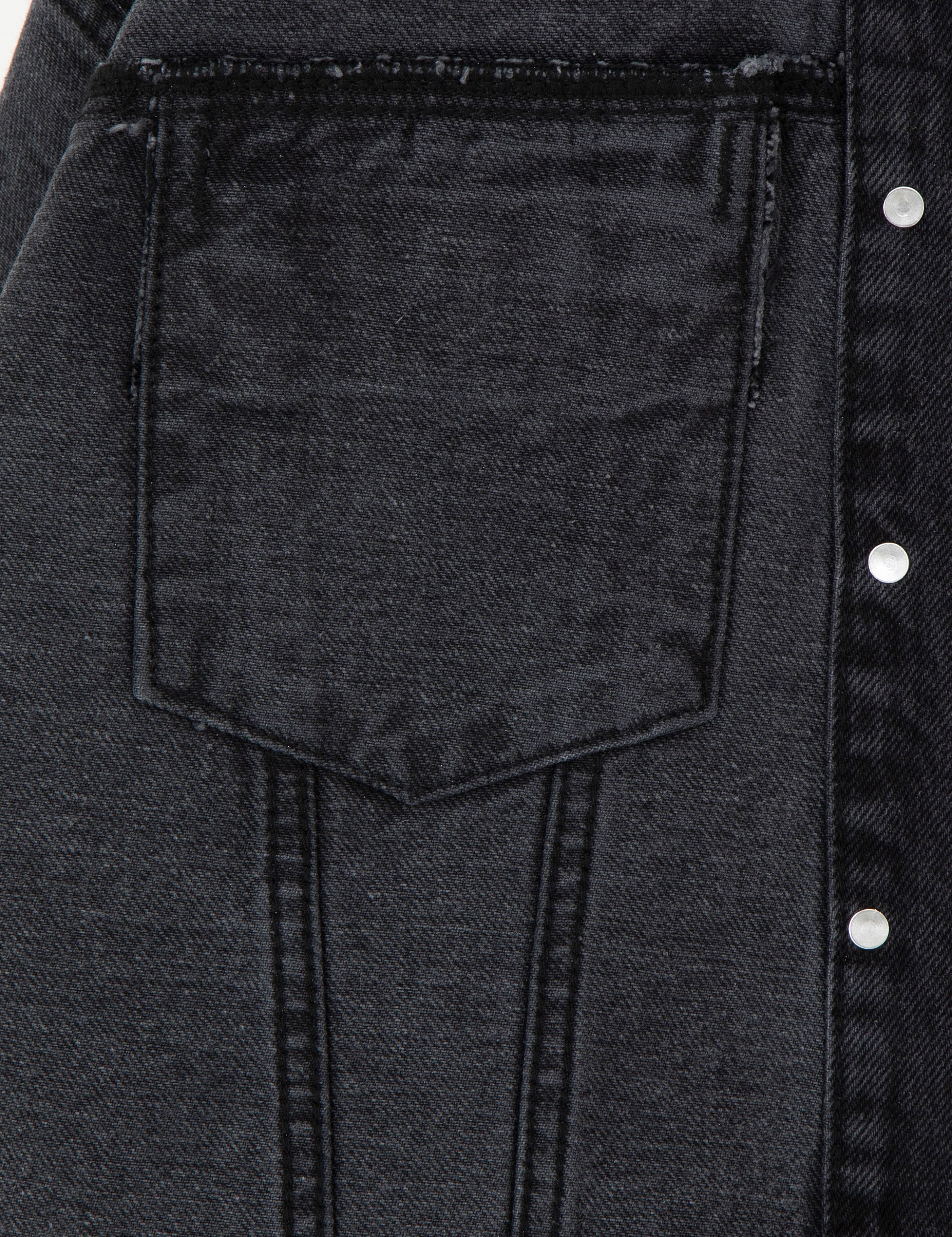 Antrasit Crop Top Jean Ceket - Image 6
