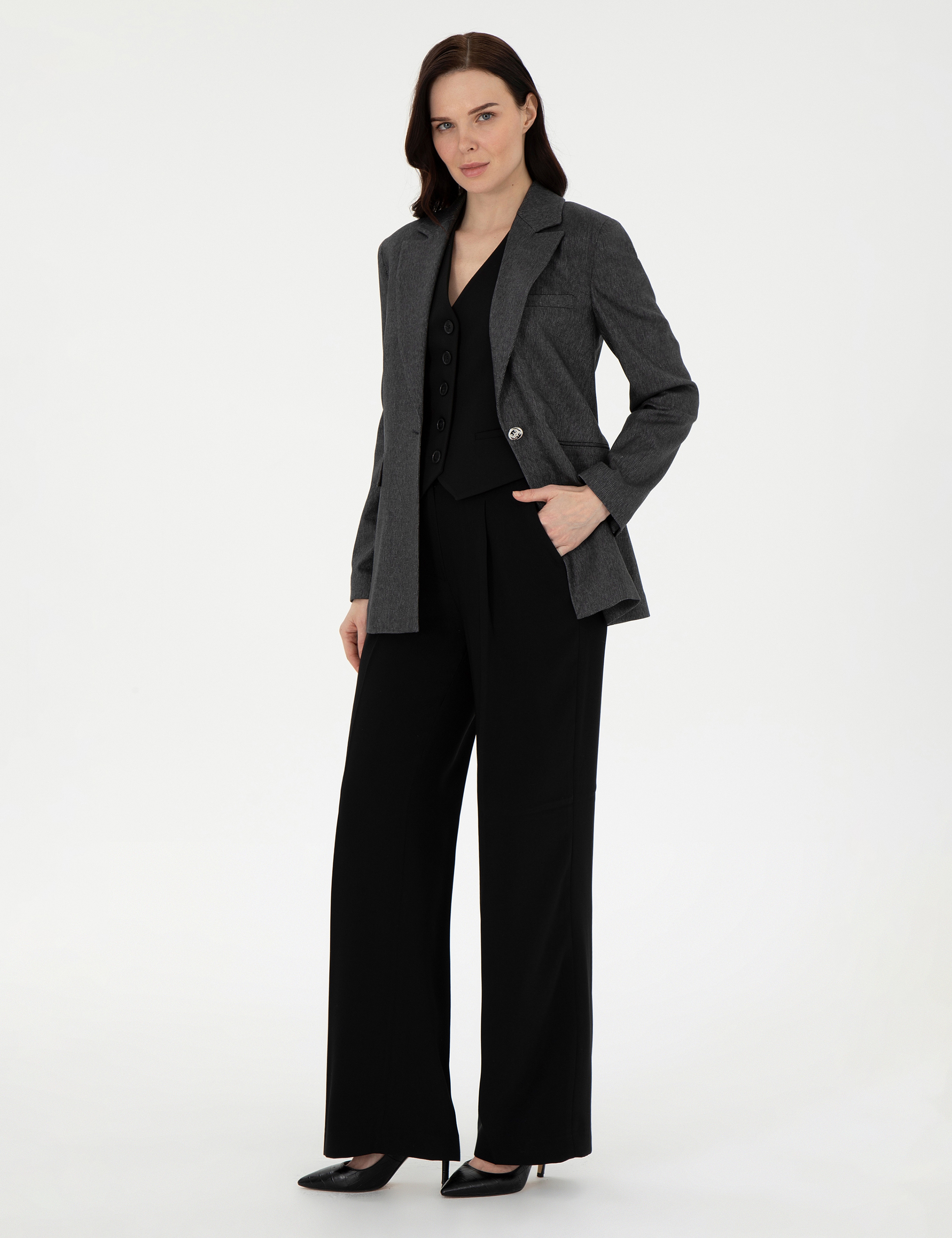 Antrasit Slim Fit Ceket - Image 4