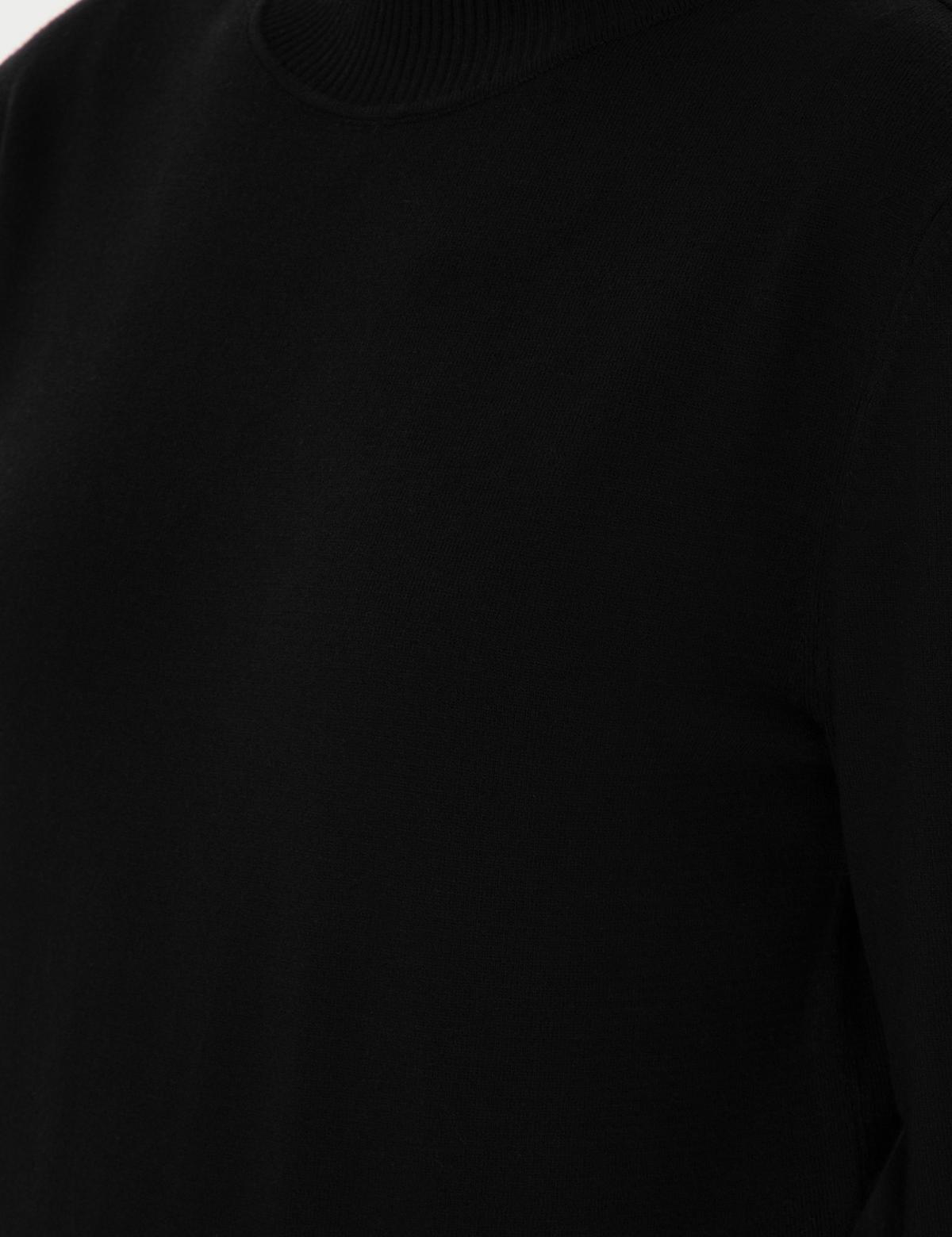 Siyah Slim Fit Yarım Balıkçı Yaka Basic Kazak - 50290578035