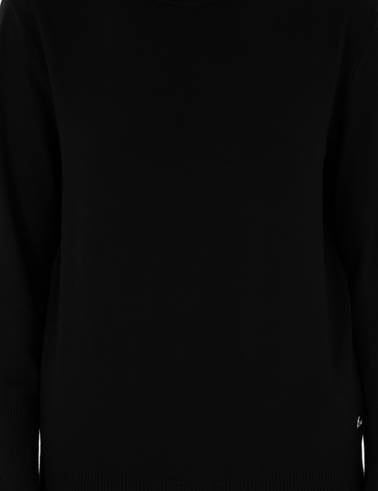 Siyah Slim Fit Yarım Balıkçı Yaka Basic Kazak