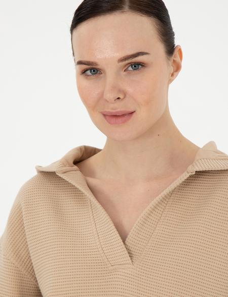 Bej Oversize Sweatshirt - 50297858013