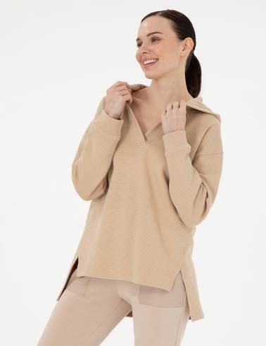 Bej Oversize Sweatshirt