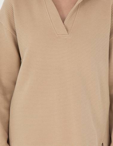Bej Oversize Sweatshirt