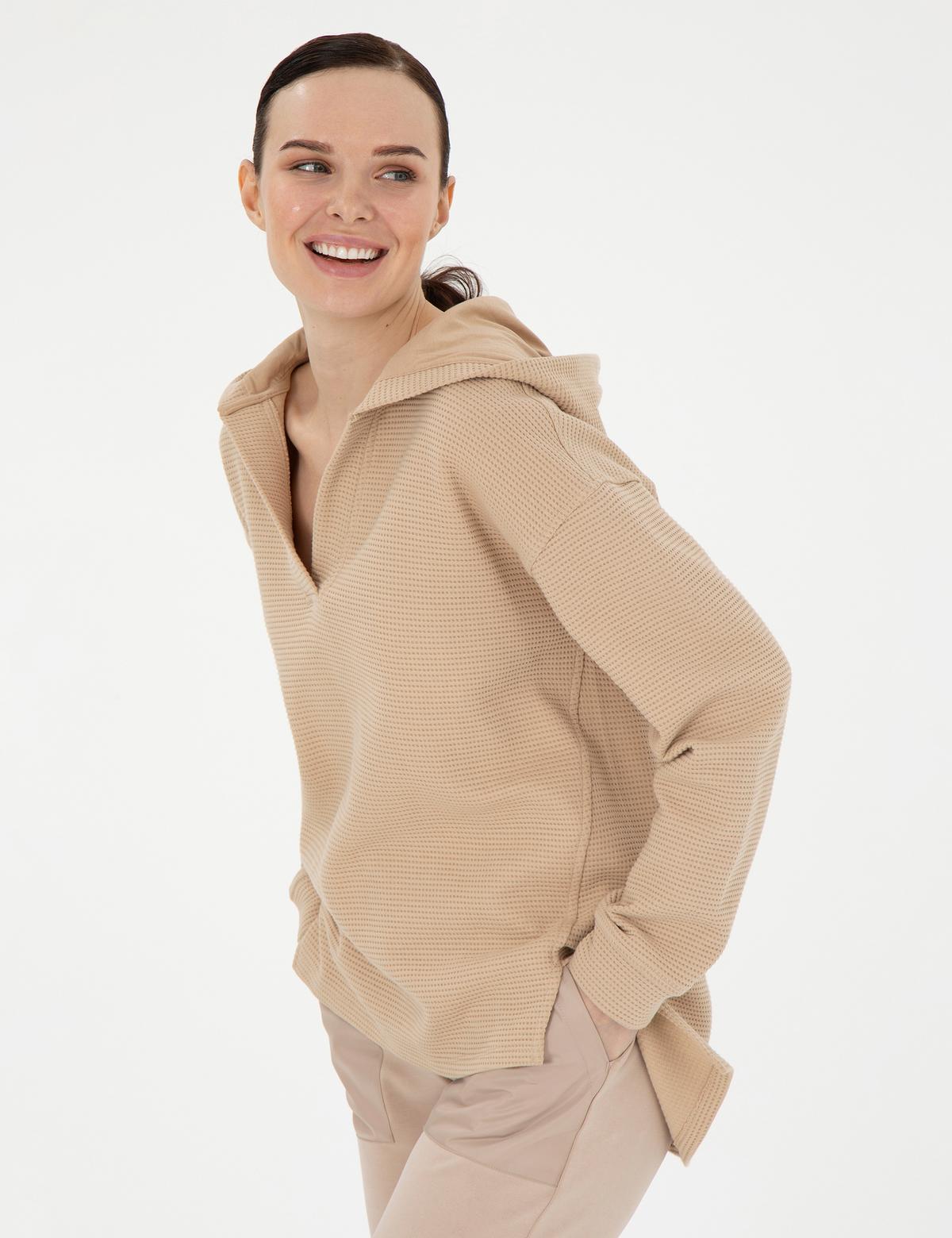 Bej Oversize Sweatshirt - 50297858013