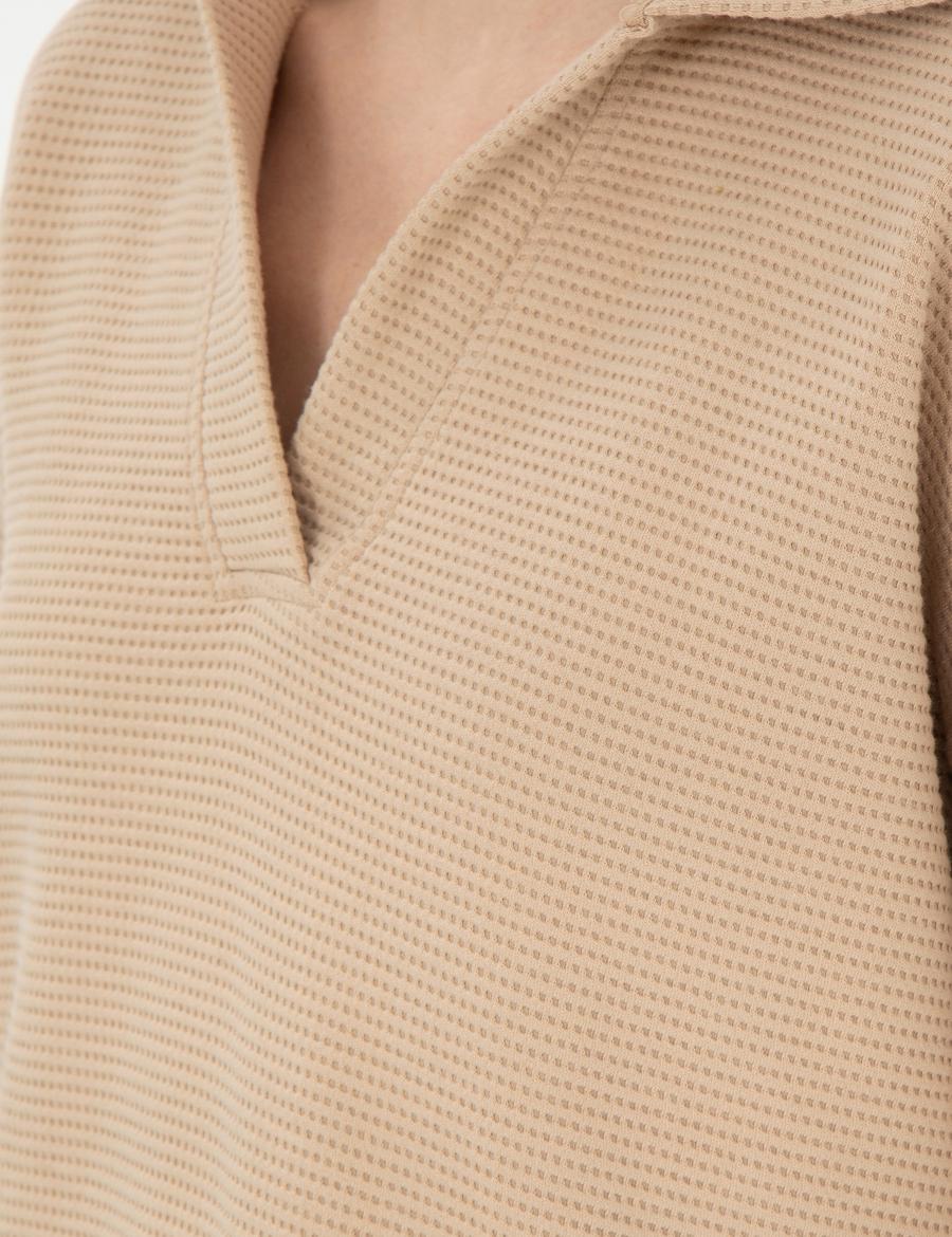 Bej Oversize Sweatshirt