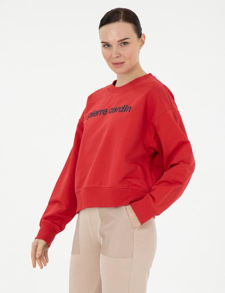 Kırmızı Oversize Sweatshirt - 50308055012