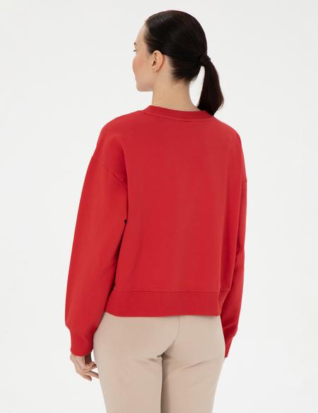 Kırmızı Oversize Sweatshirt - 50308055012