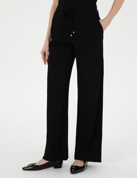 Siyah Yüksek Bel Loose Fit Pantolon - 50301266014