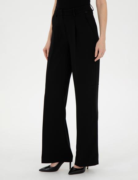 Siyah Palazzo Kumaş Pantolon - 50290384034