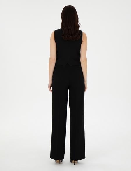 Siyah Palazzo Kumaş Pantolon - 50290384034