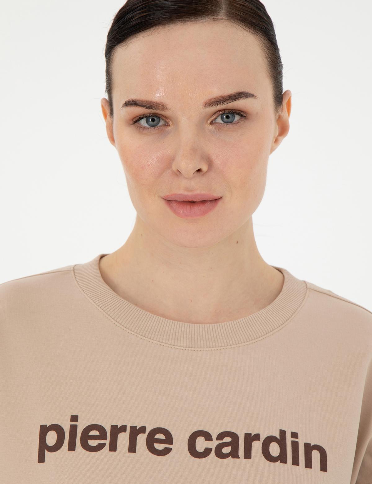 Bej Oversize Sweatshirt - 50308055005