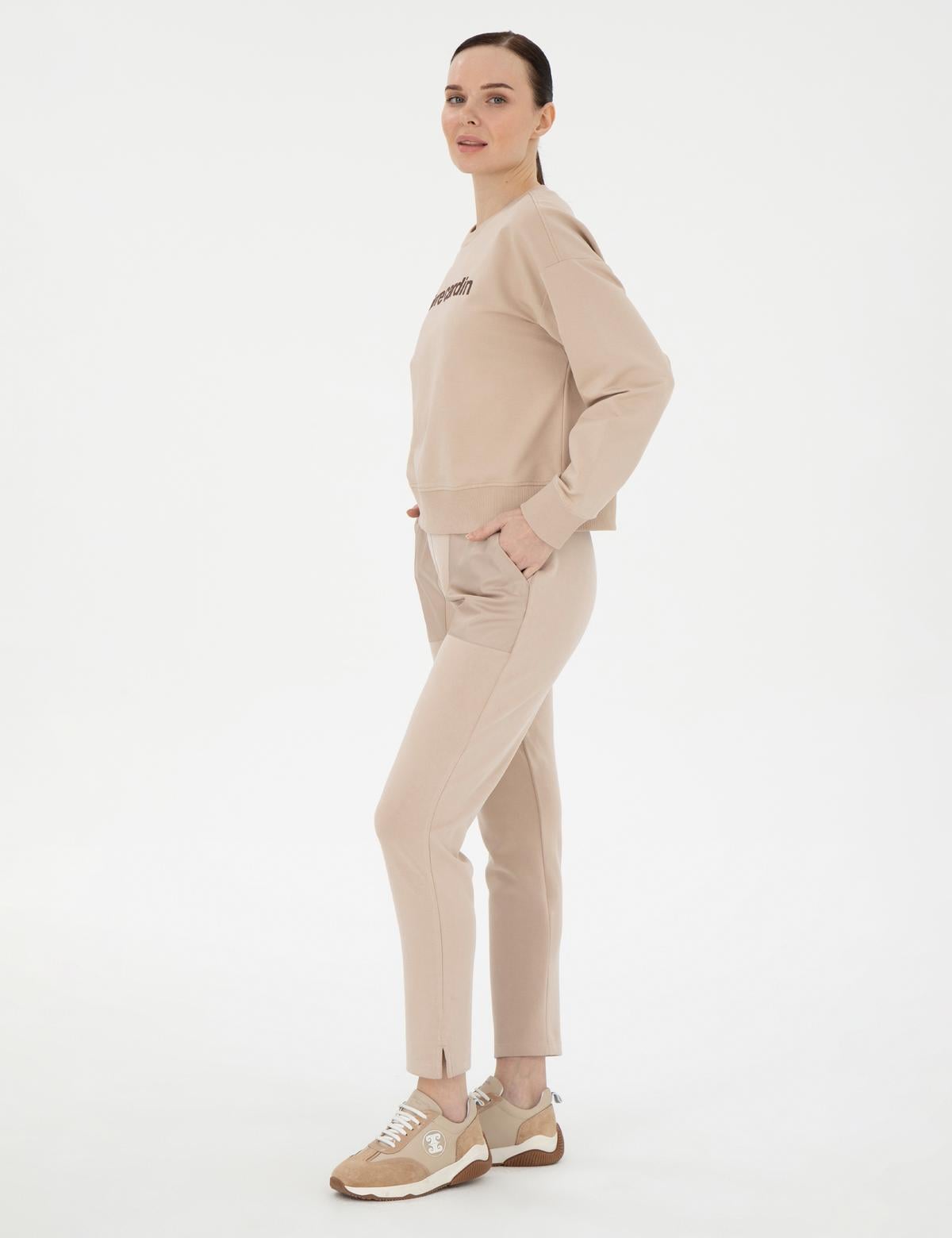 Bej Oversize Sweatshirt - 50308055005