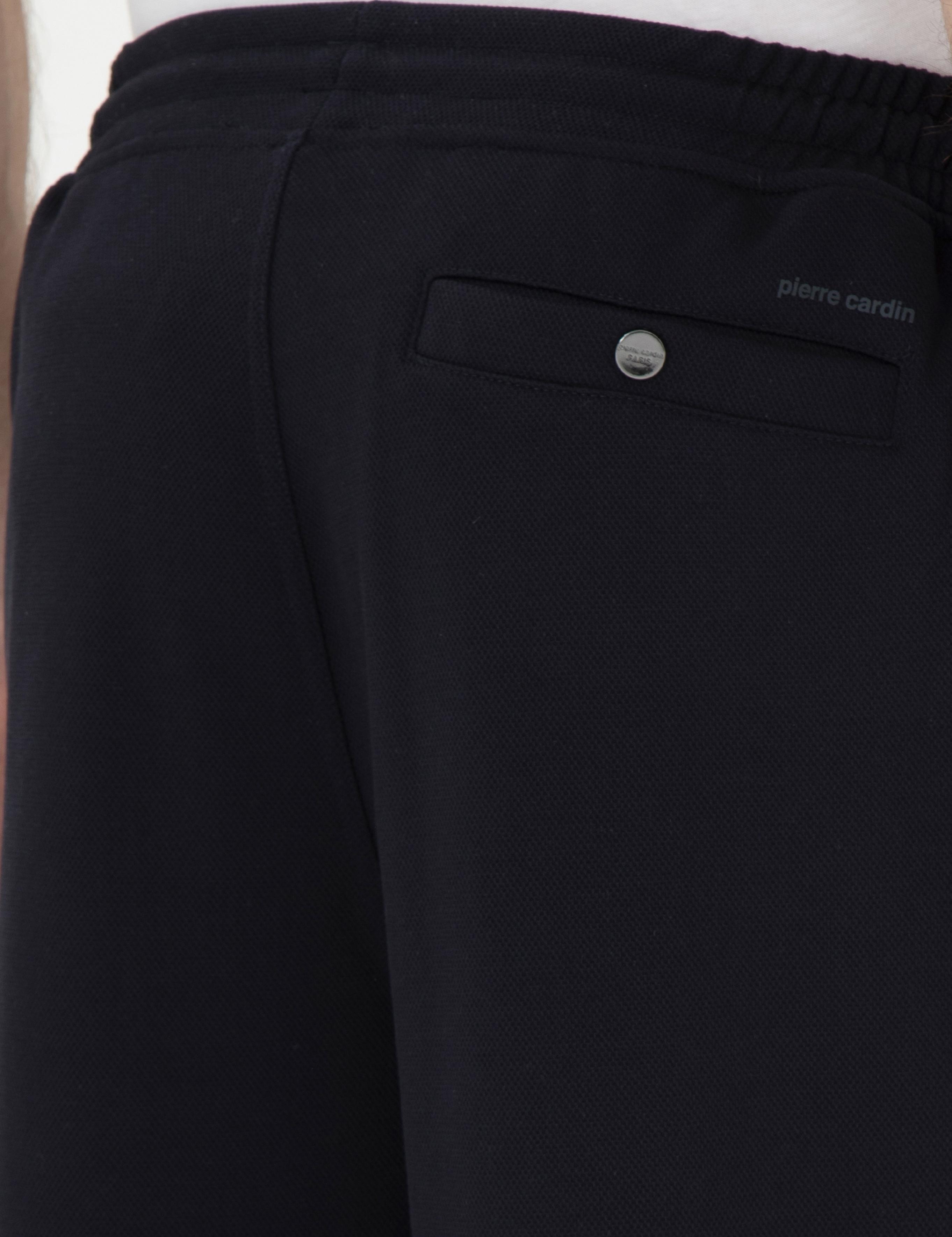 Lacivert Slim Fit Nervürlü  Duble Paça Eşofman Altı