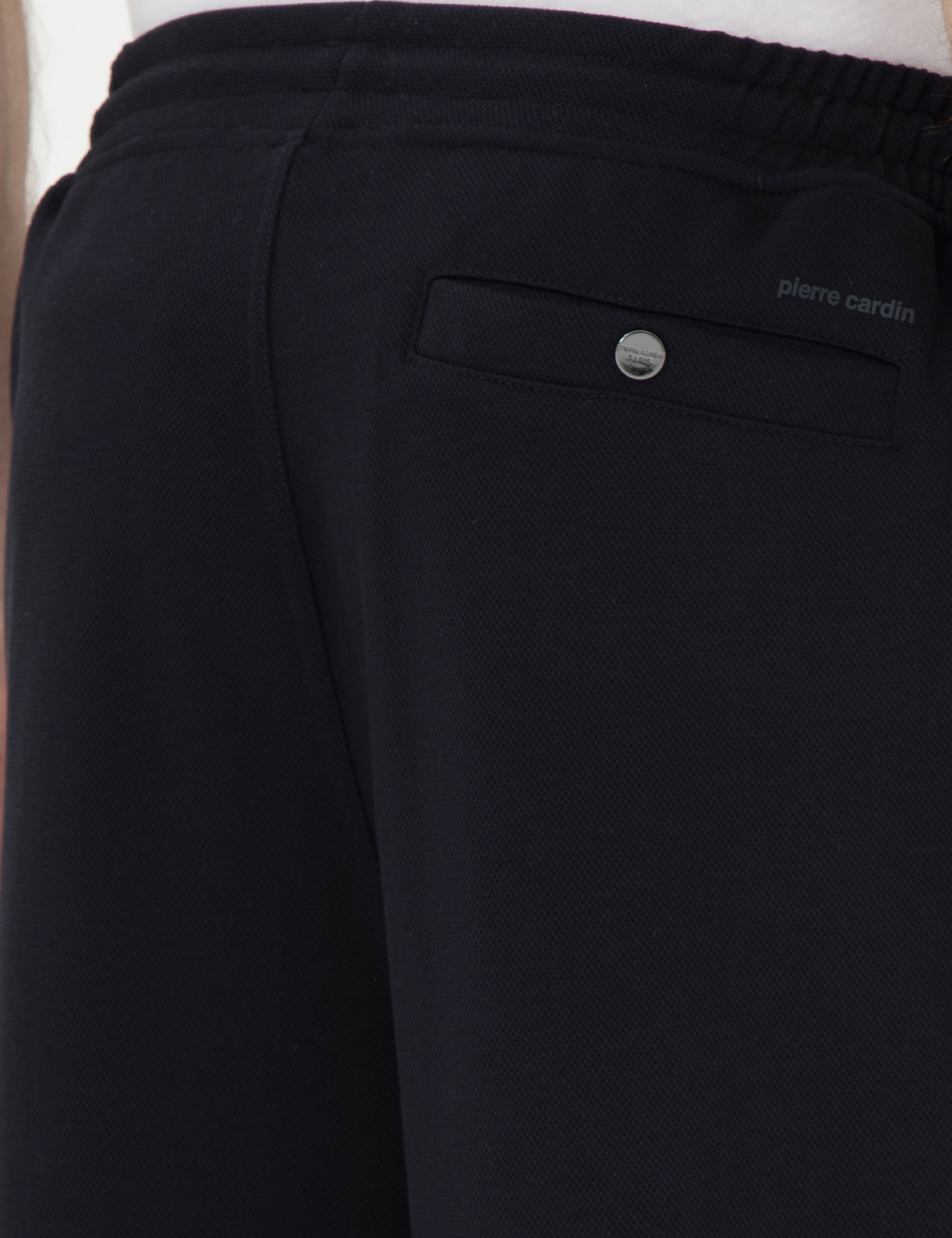 Lacivert Slim Fit Nervürlü Duble Paça Eşofman Altı - Image 6