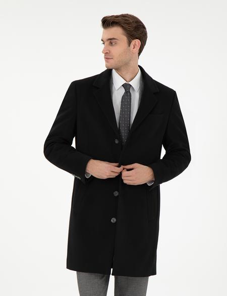 Siyah Slim Fit Palto - 50298208005