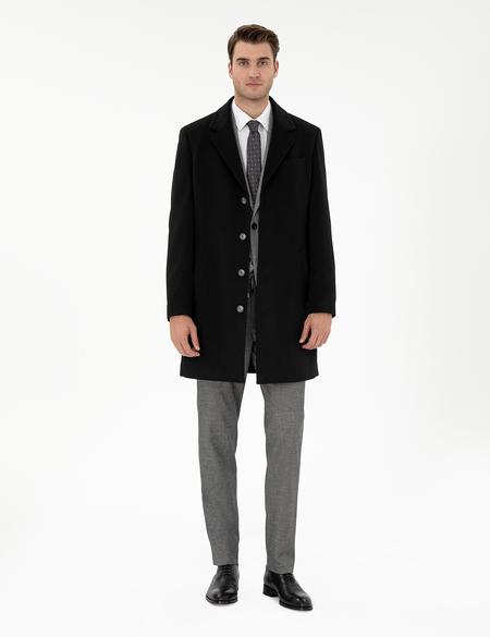 Siyah Slim Fit Palto - 50298208005