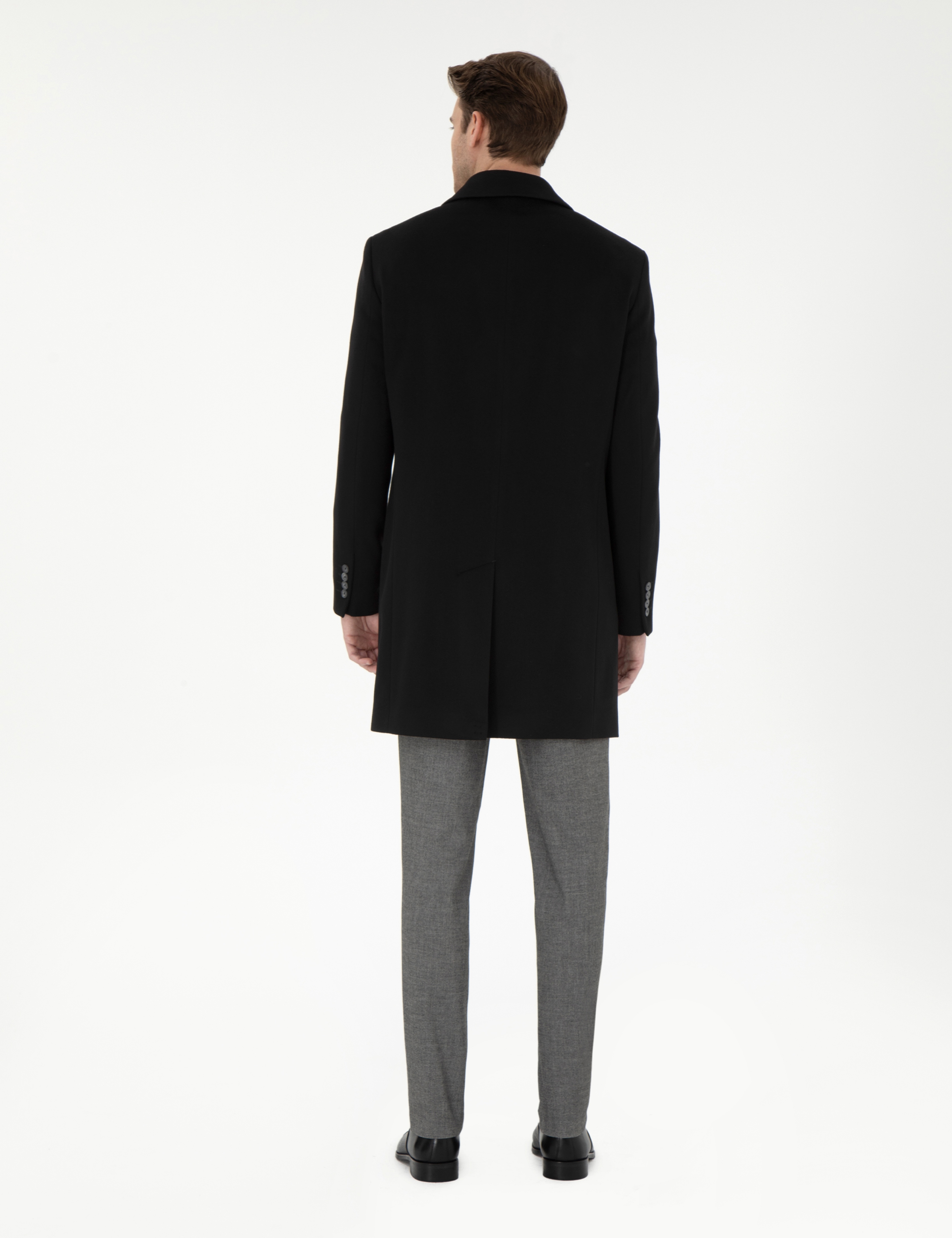 Siyah Slim Fit Palto - Image 5