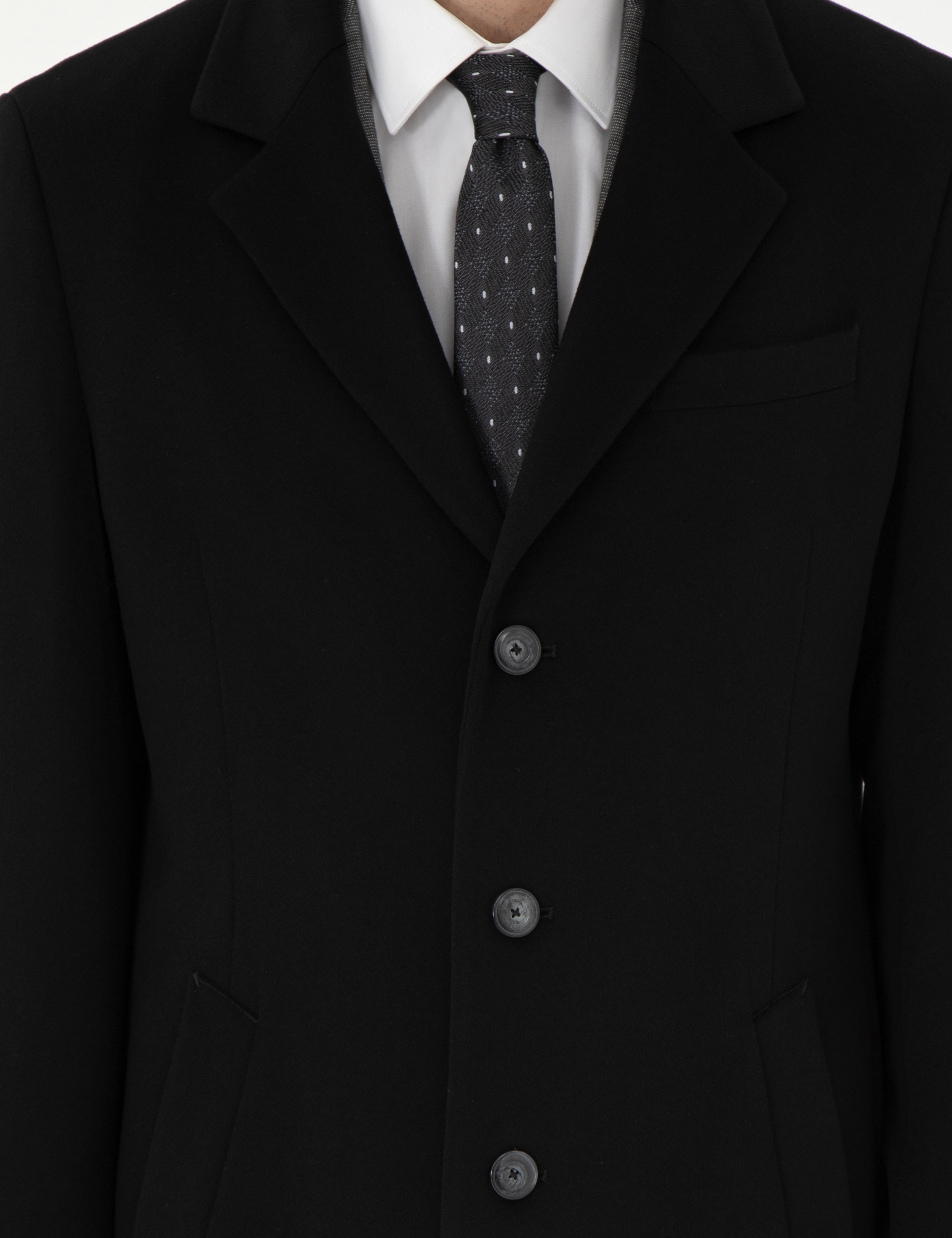Siyah Slim Fit Palto - Image 7