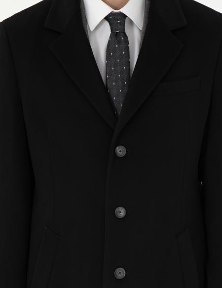 Siyah Slim Fit Palto - 50298208005