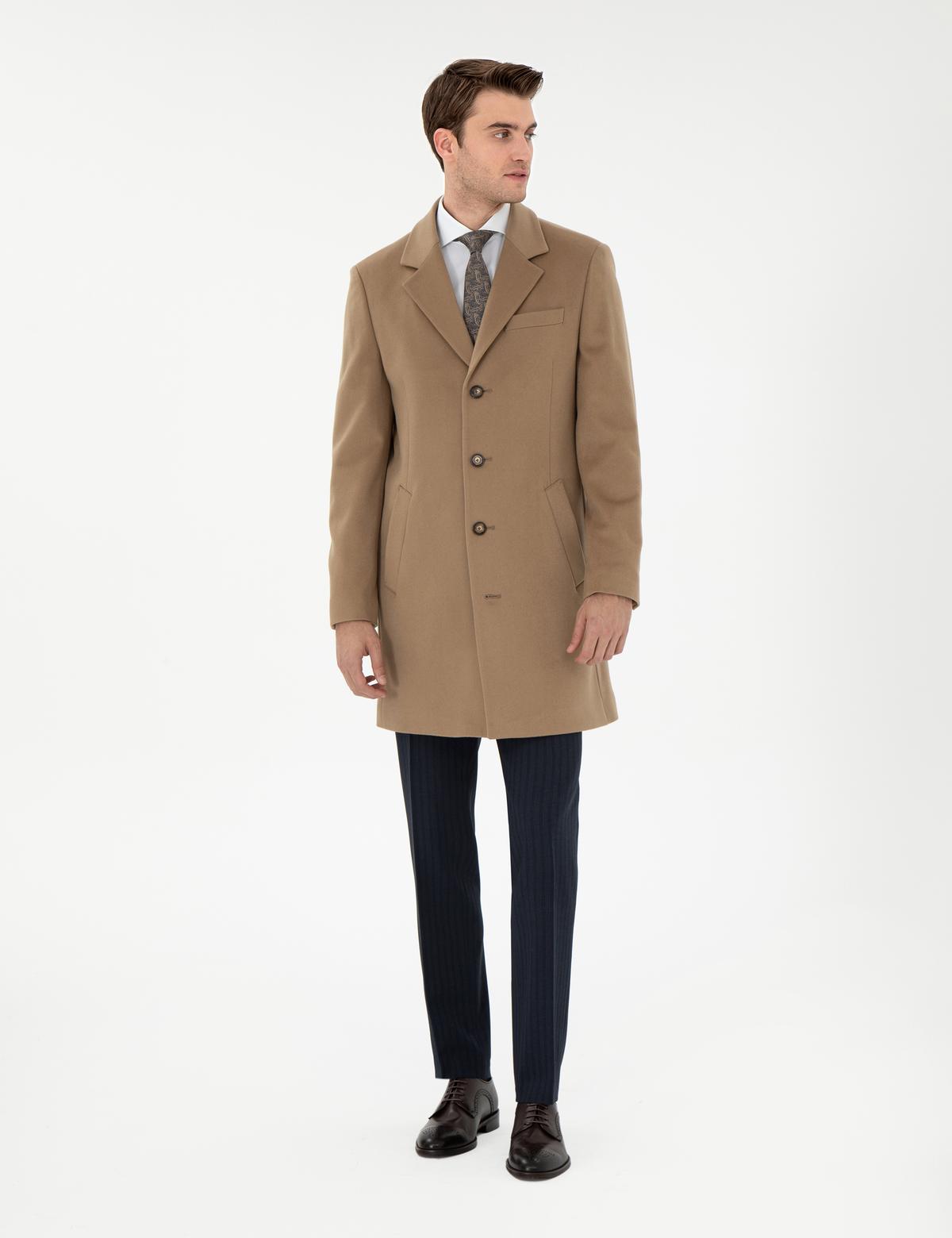 Camel Slim Fit Palto - 50298208012