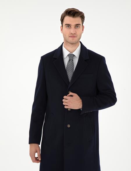 Lacivert Slim Fit Palto - 50298208024