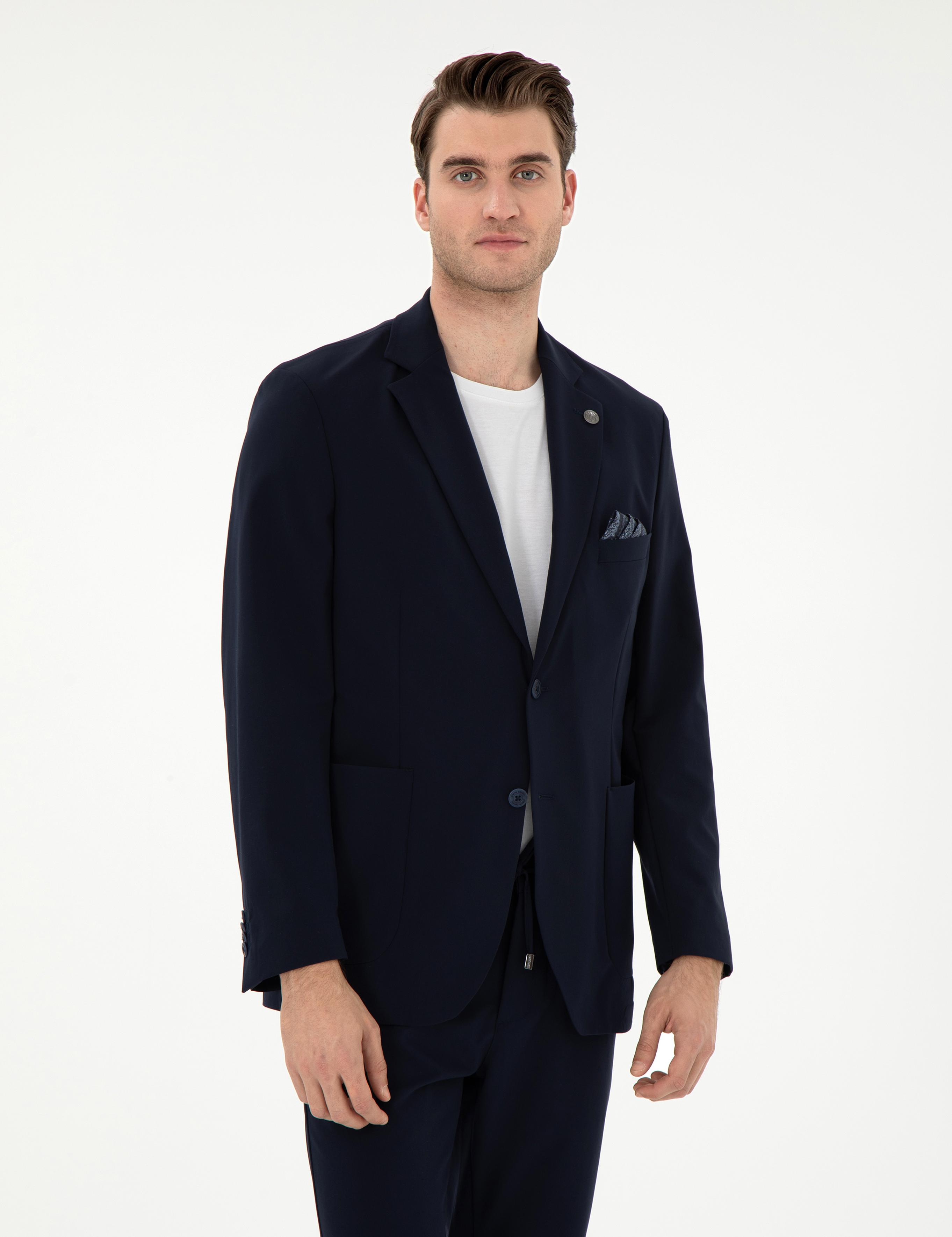 Lacivert Slim Fit Ceket