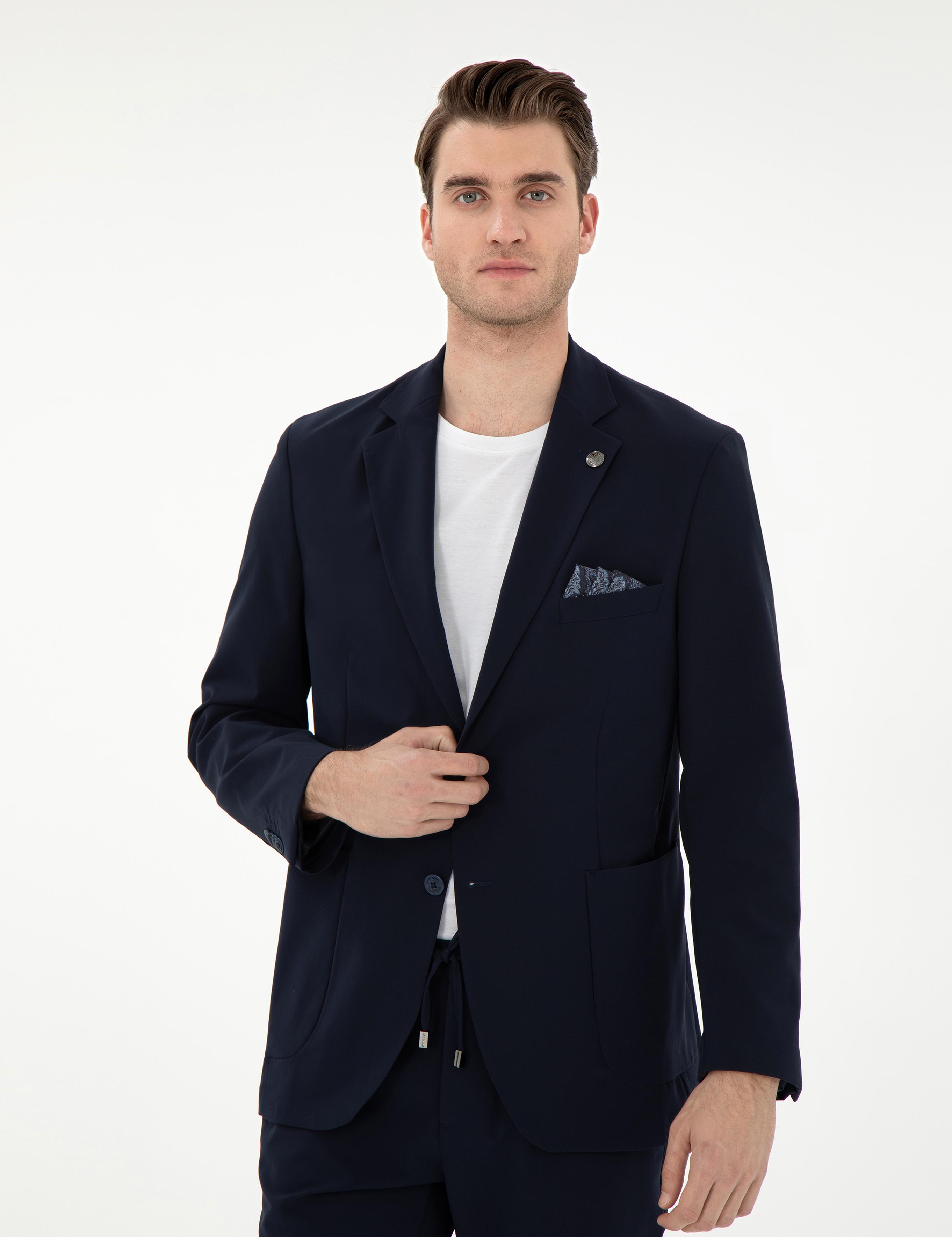 Lacivert Slim Fit Ceket