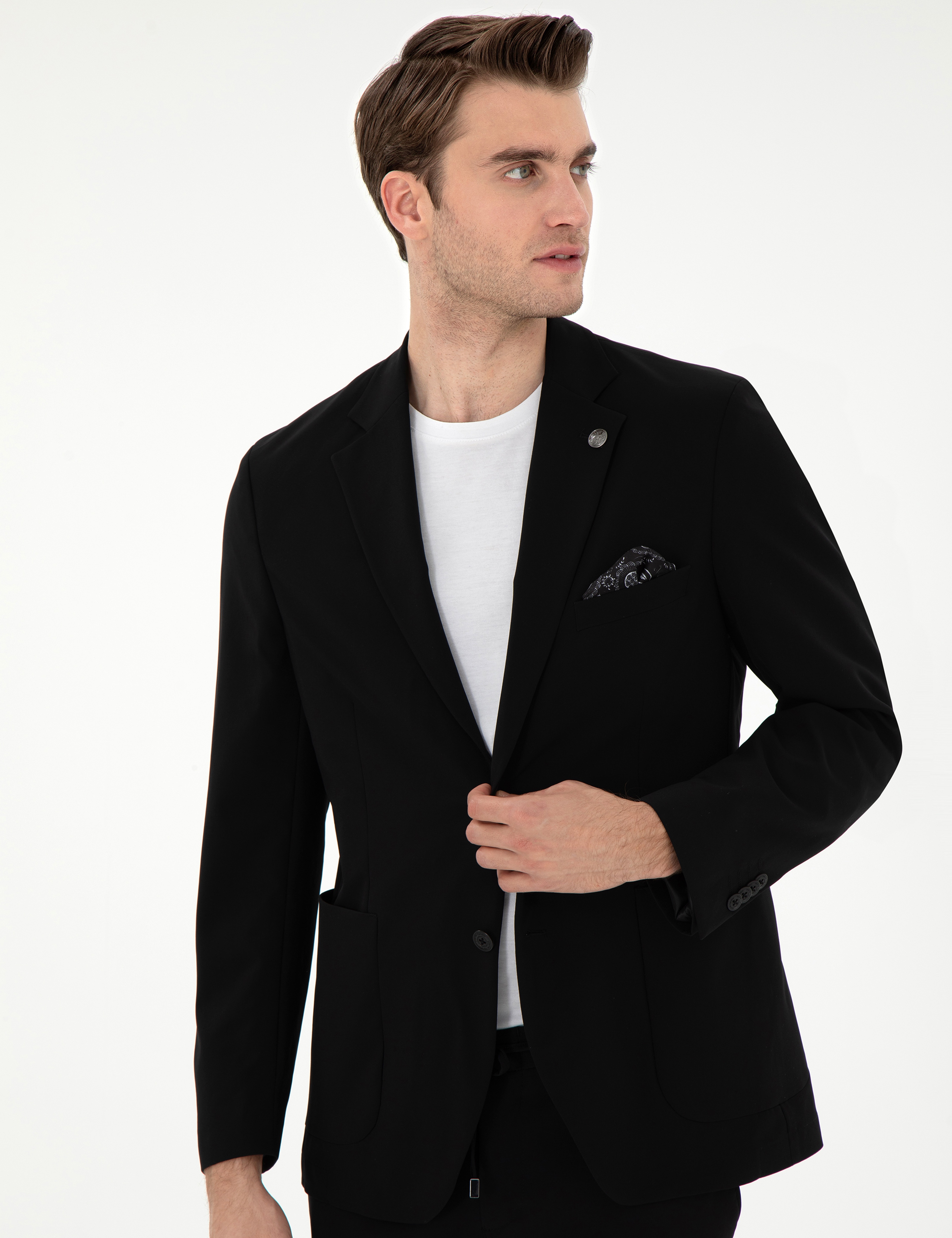 Siyah Slim Fit Ceket - Image 3