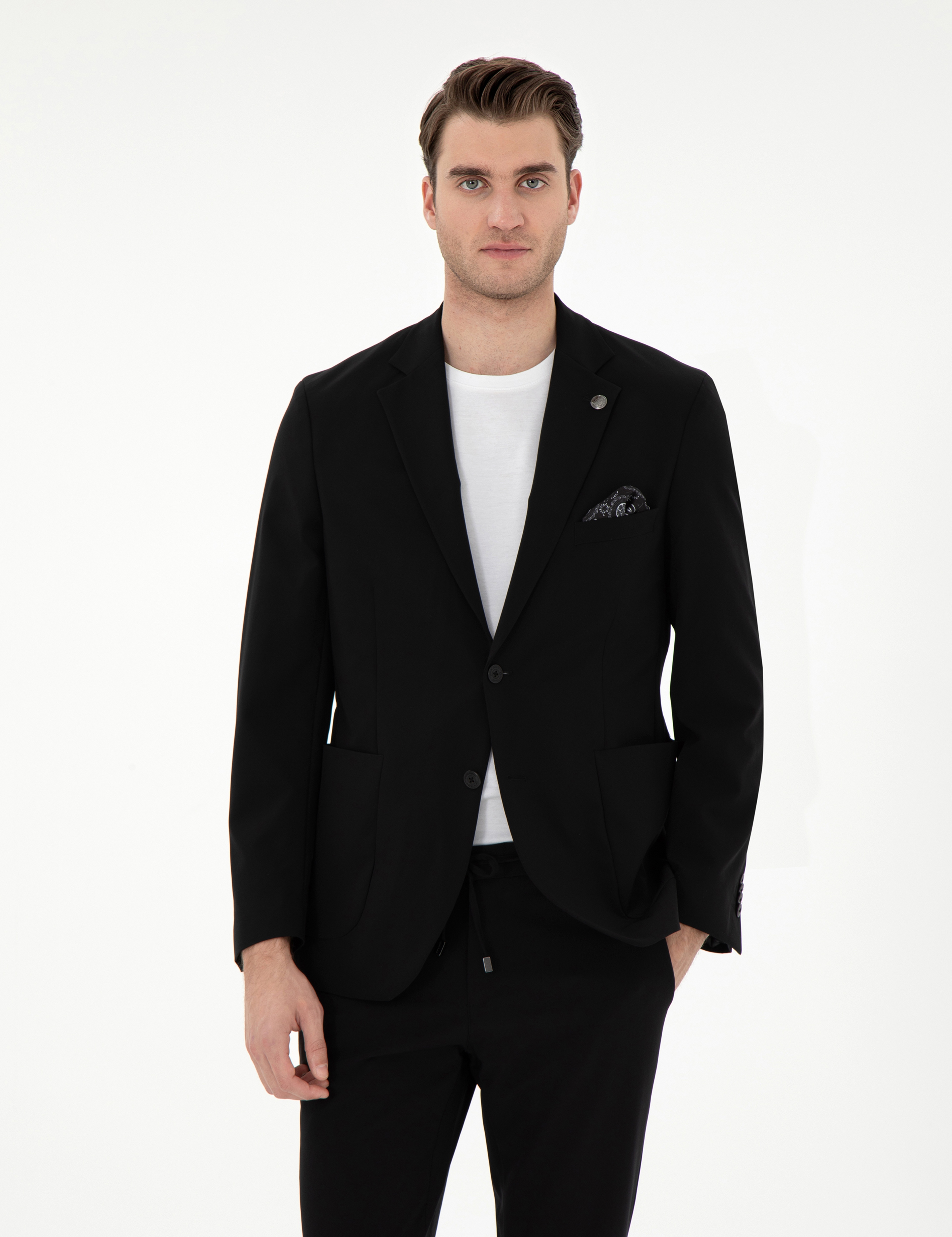 Siyah Slim Fit Ceket - Image 1